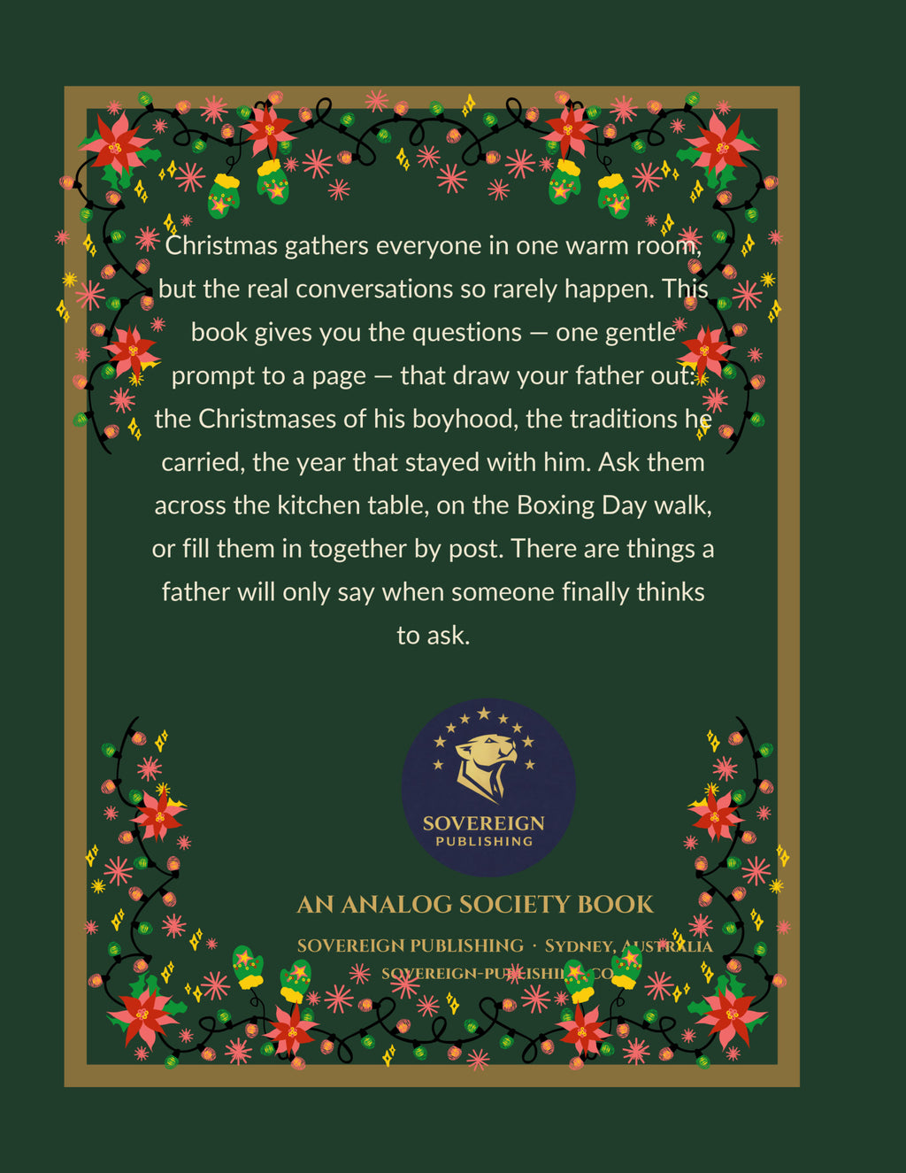 Conversations With Dad at Christmas - back cover