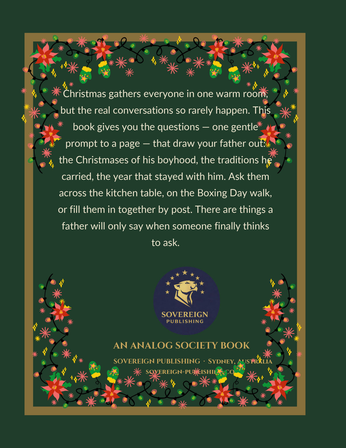 Conversations With Dad at Christmas - back cover