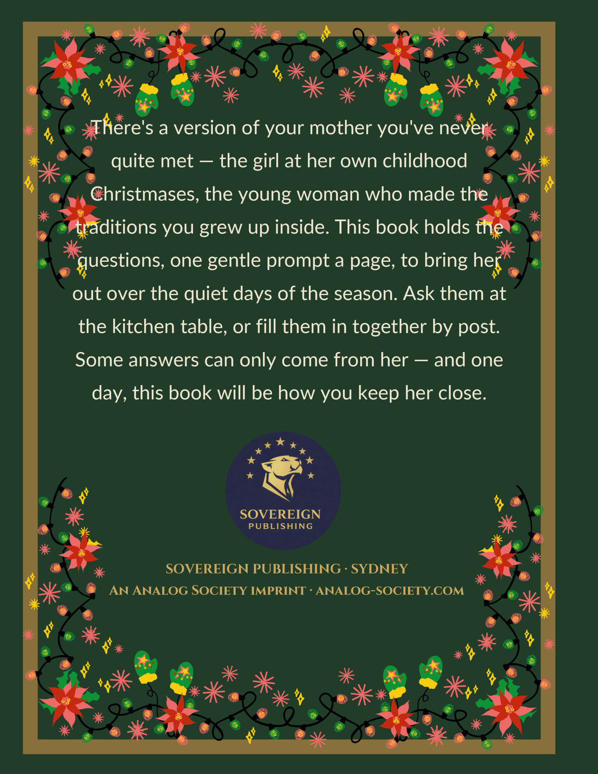 Conversations With Mum at Christmas - back cover