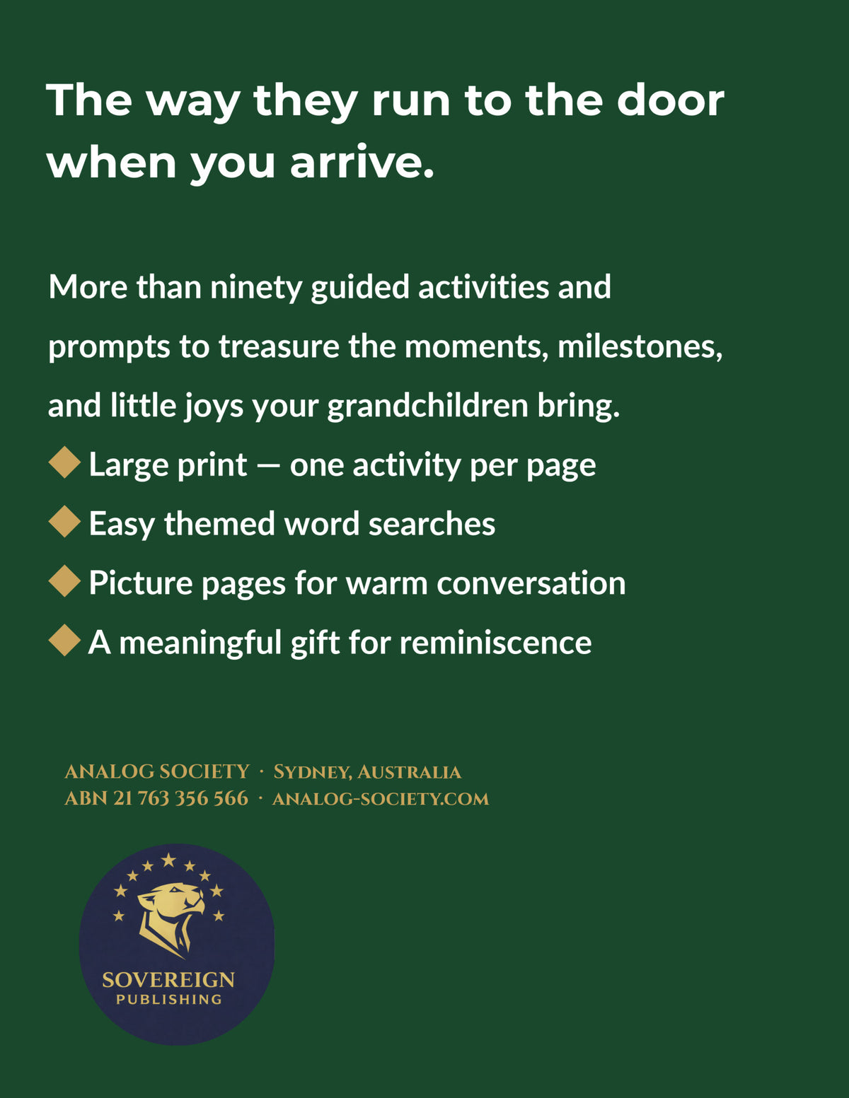 A Memory Book — Grandchildren - back cover