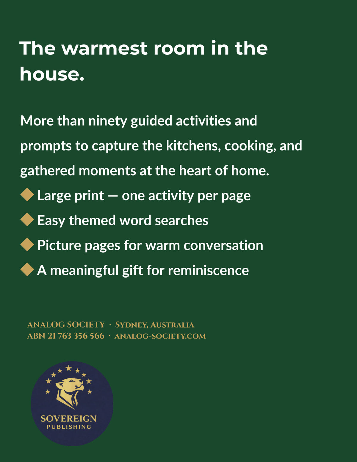 A Memory Book — The Kitchen - back cover