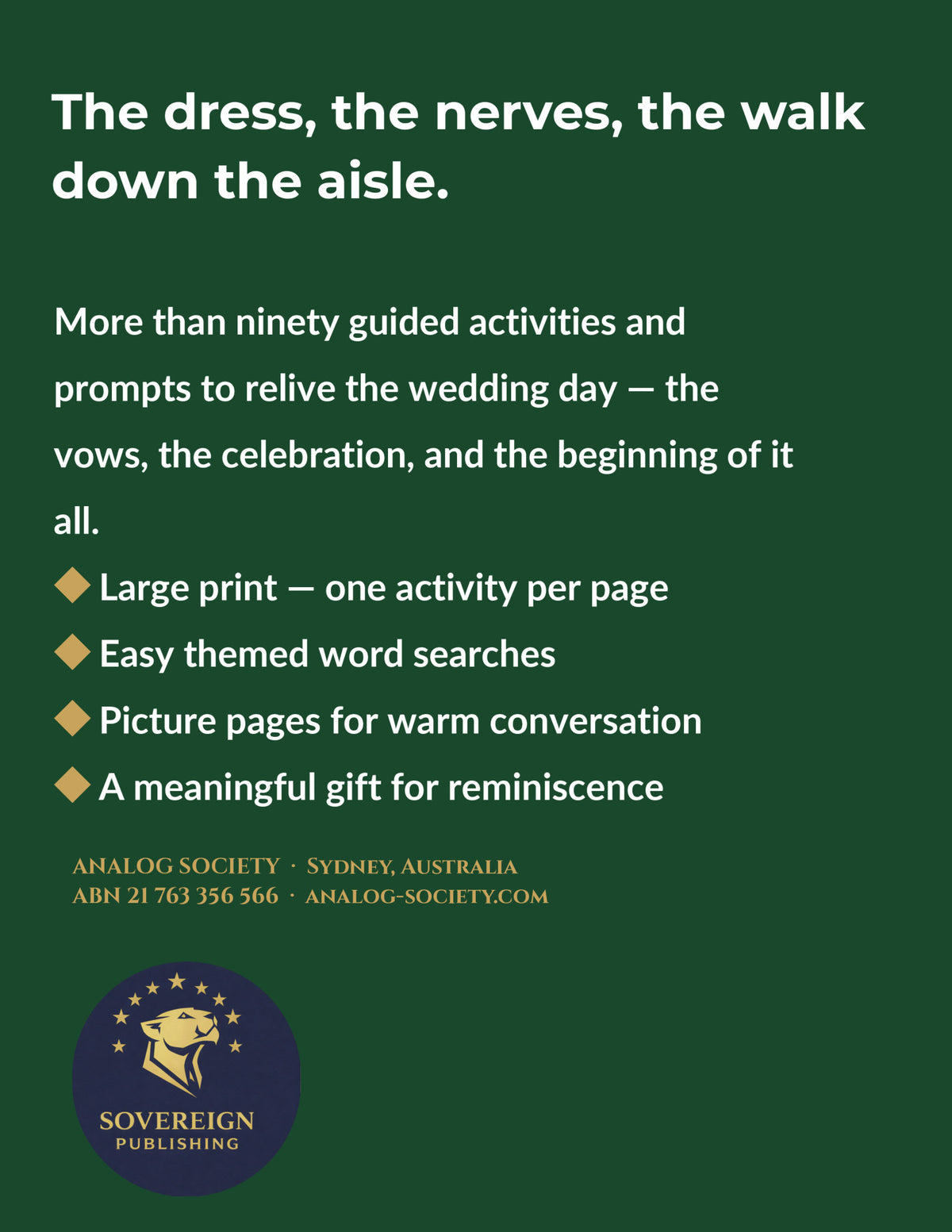 A Memory Book — Your Wedding Day - back cover