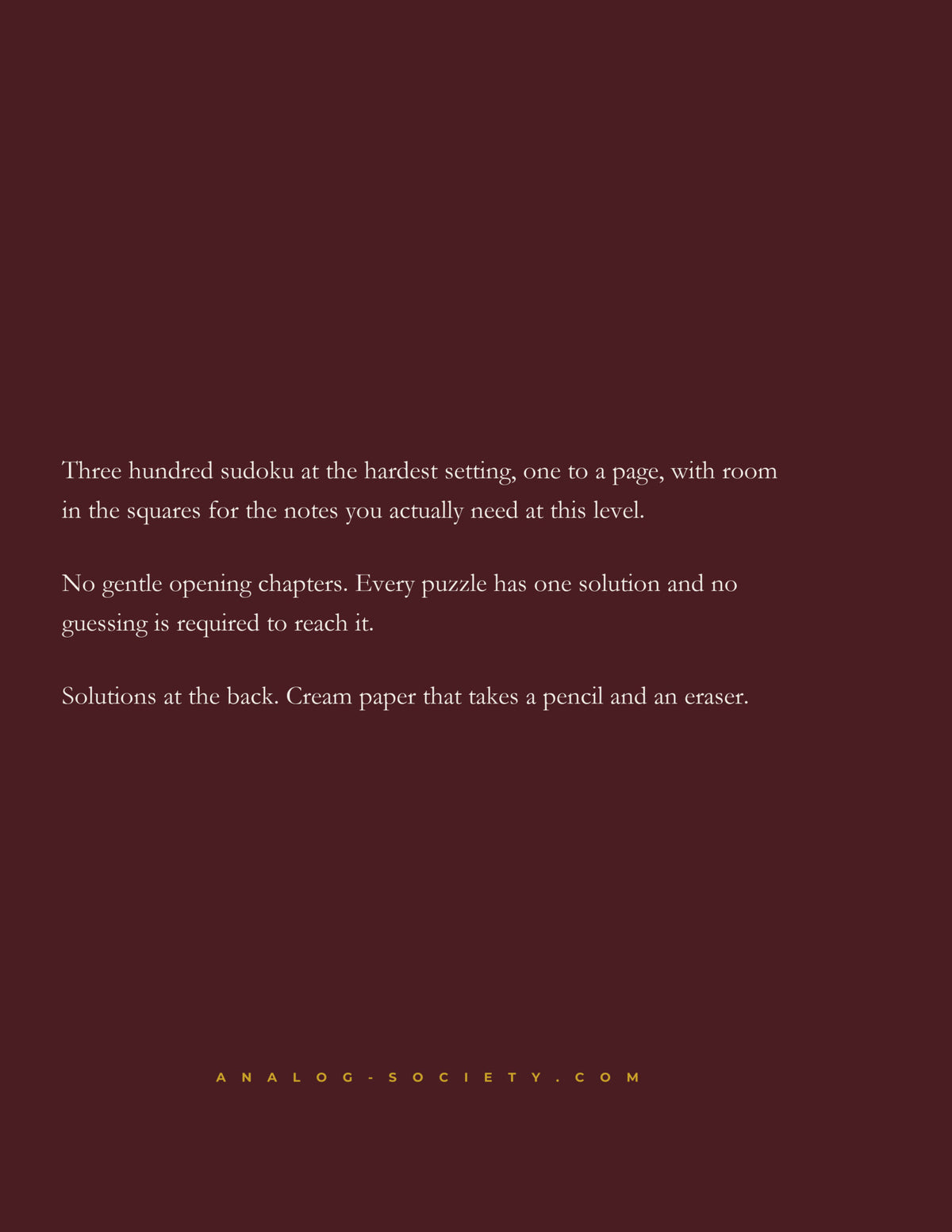 Expert Sudoku — 300 Hard Puzzles - back cover