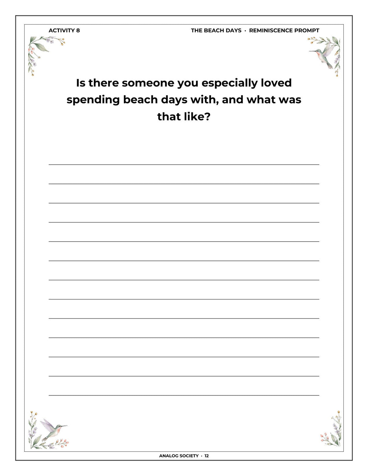A Memory Book — Australian Childhood - inside page 13: Is there someone you especially loved