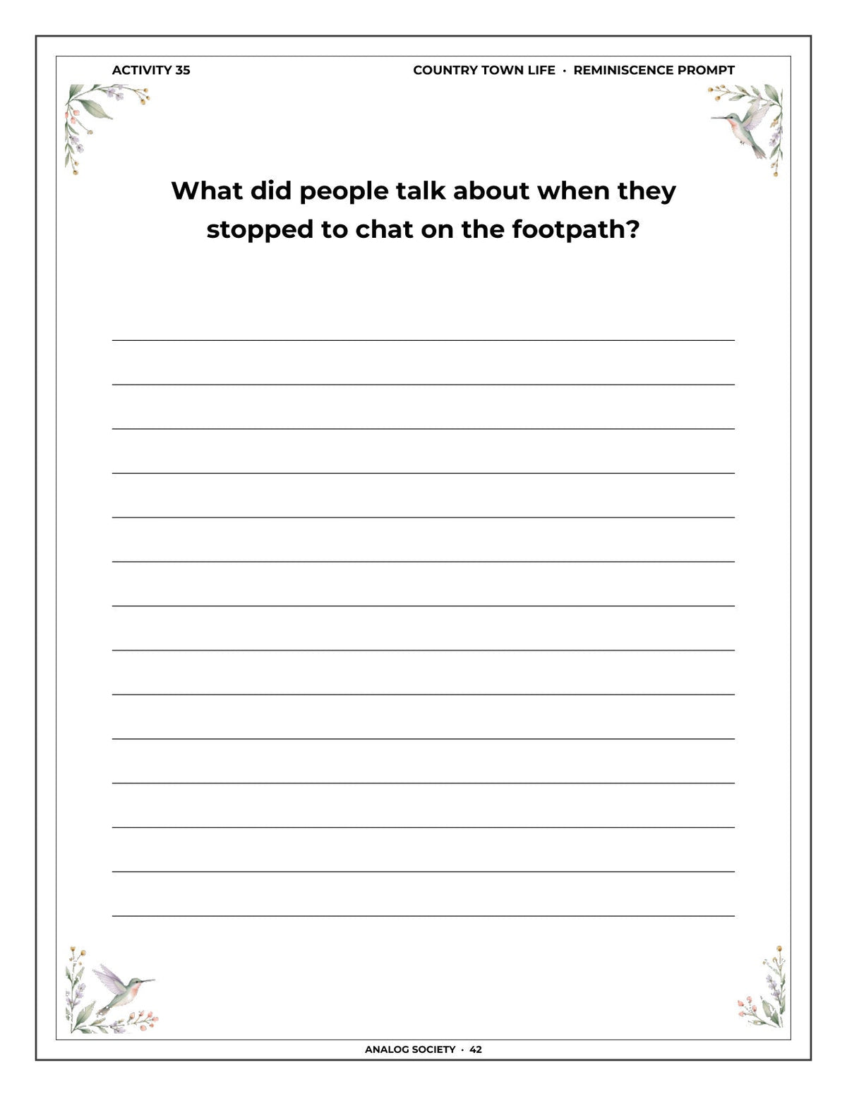 A Memory Book — Australian Childhood - inside page 43: What did people talk about when they