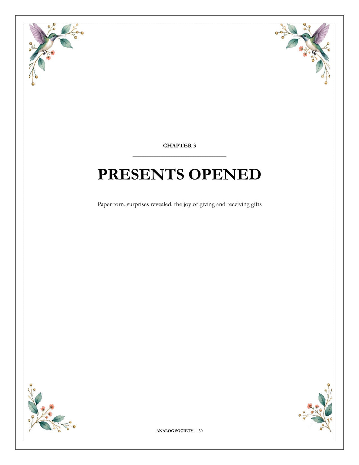 A Memory Book — Birthdays Remembered - inside page 31: PRESENTS OPENED
