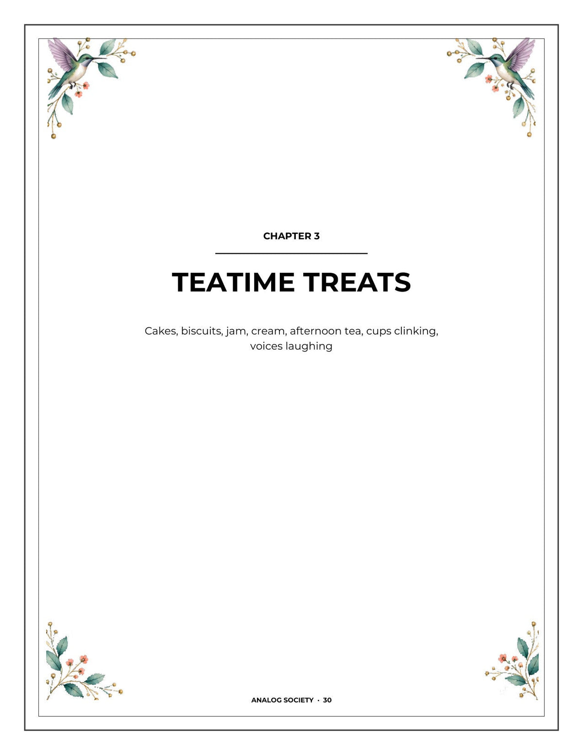 A Memory Book — Family Recipes - inside page 31: TEATIME TREATS