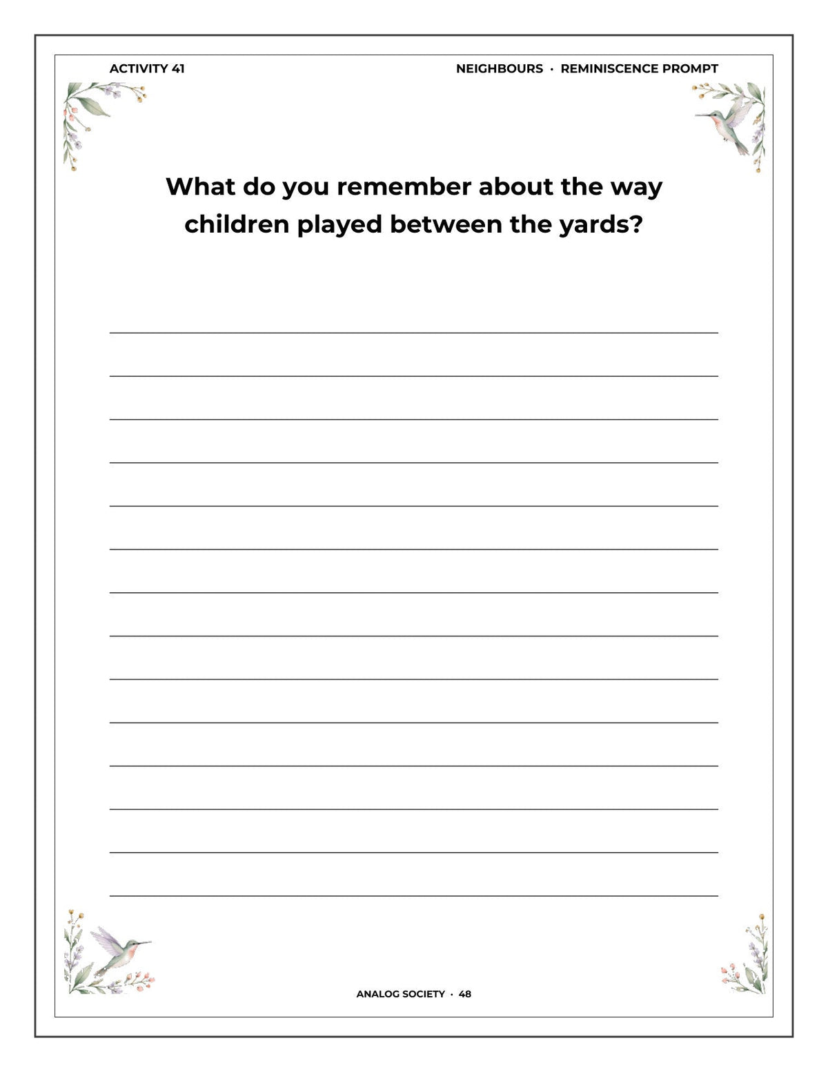 A Memory Book — Houses You've Lived In - inside page 49: What do you remember about the way