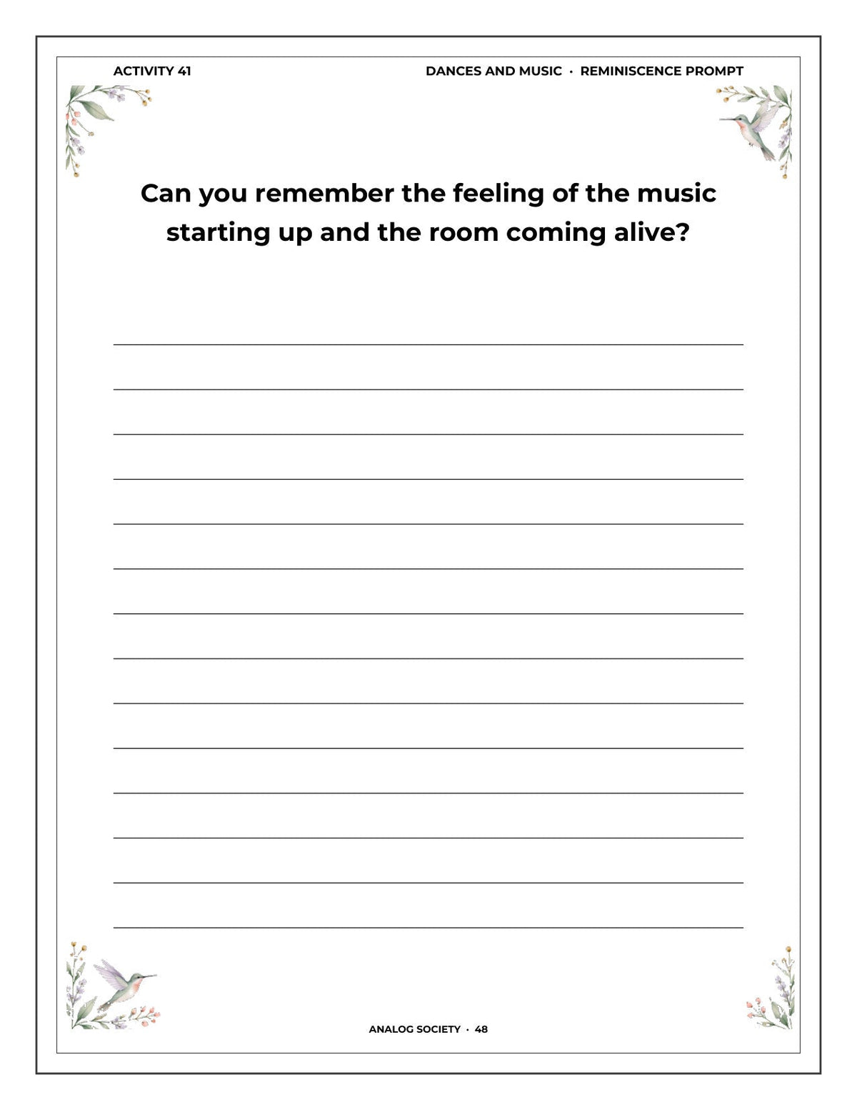 A Memory Book — Sweethearts and Courting - inside page 49: Can you remember the feeling of the music