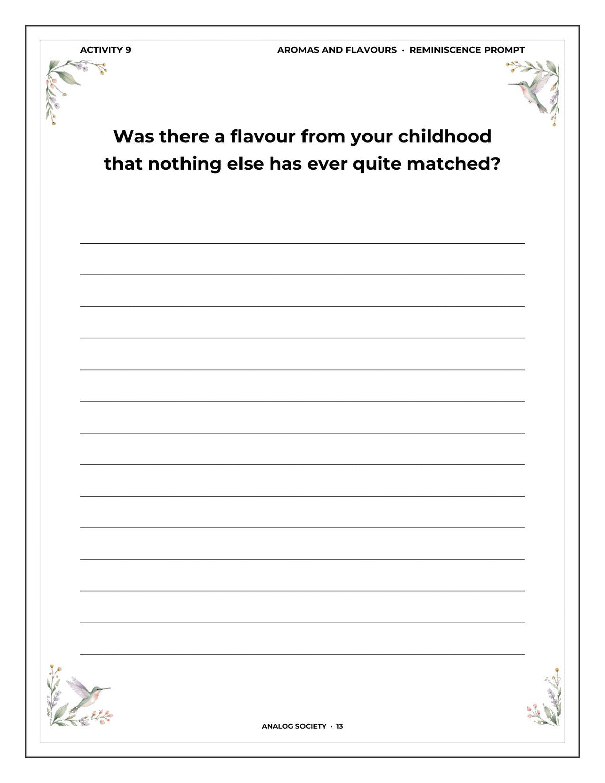 A Memory Book — The Kitchen - inside page 14: Was there a flavour from your childhood