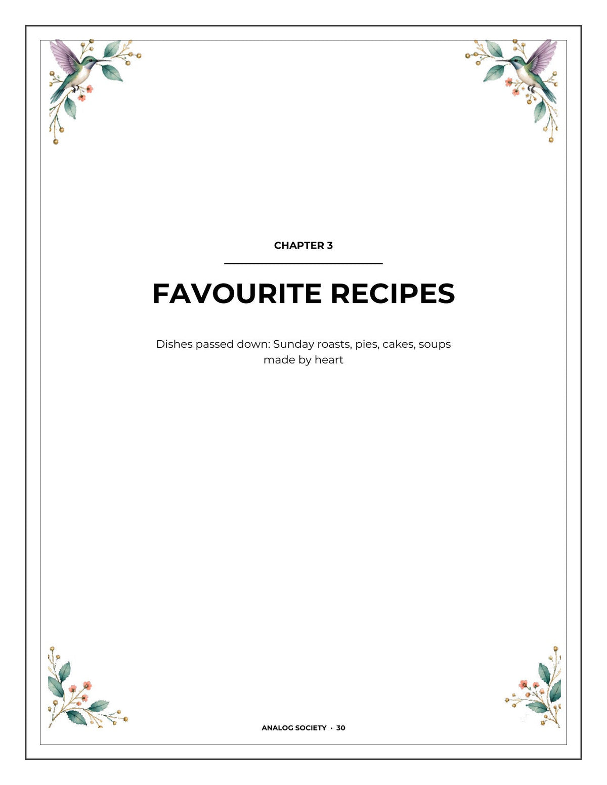 A Memory Book — The Kitchen - inside page 31: FAVOURITE RECIPES