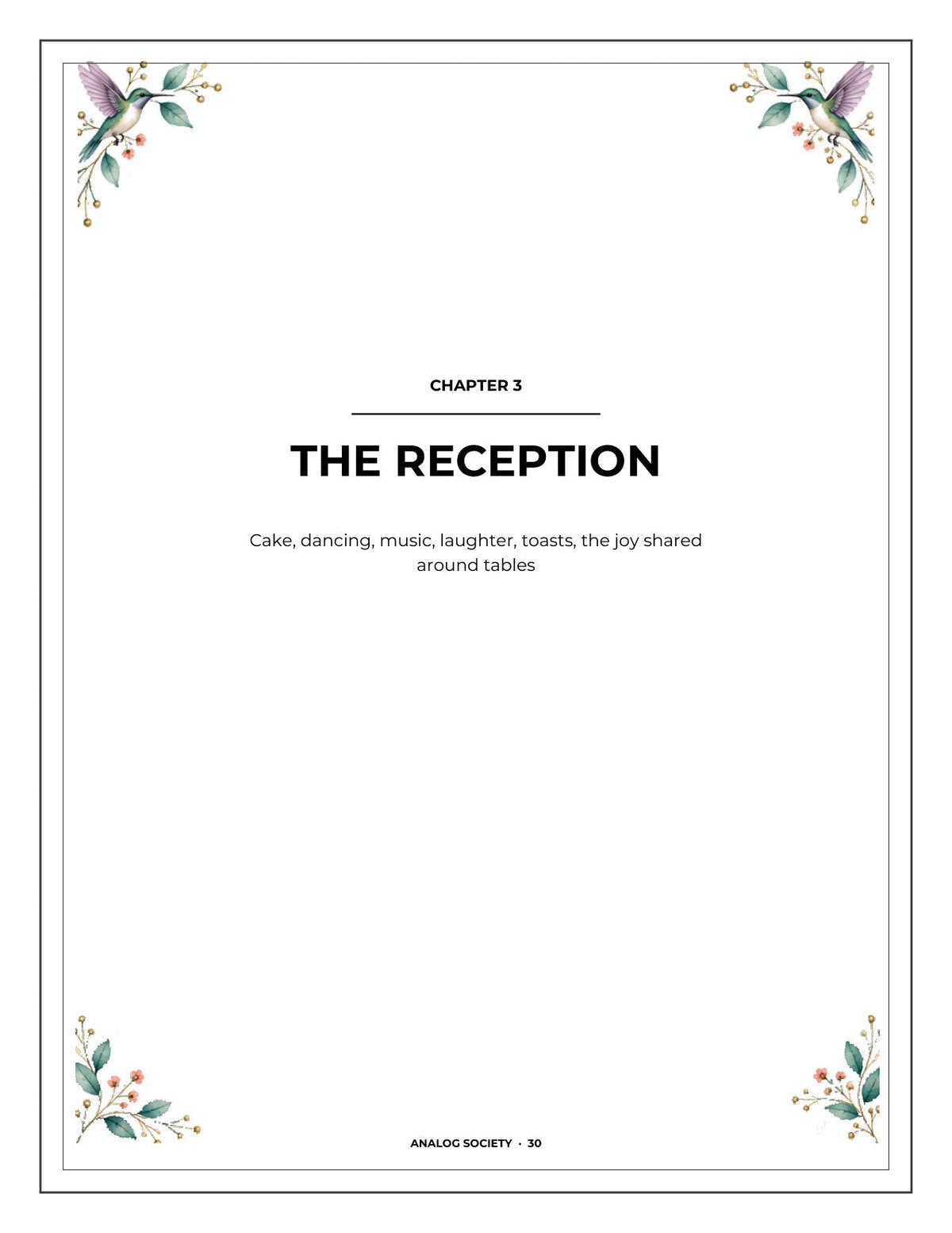 A Memory Book — Your Wedding Day - inside page 31: THE RECEPTION