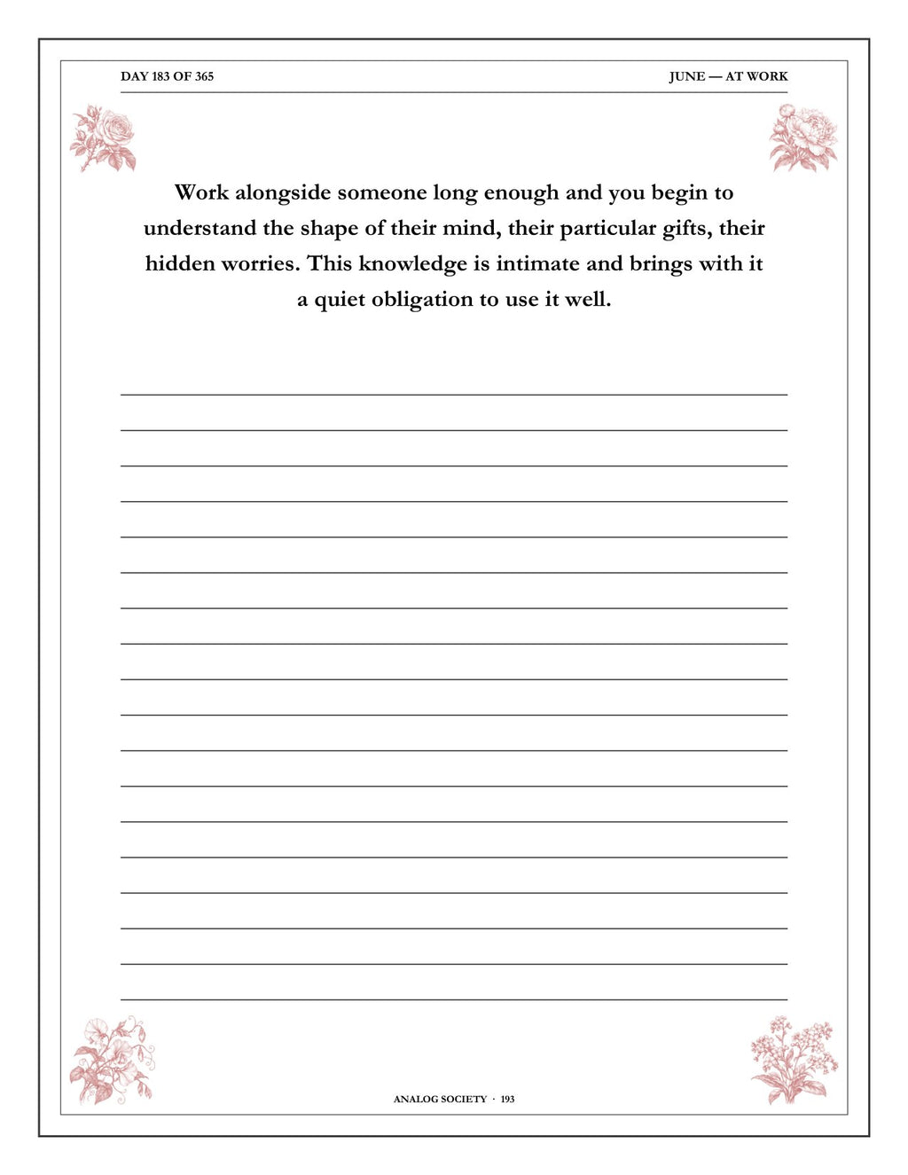 A Year of Being Kind - inside page: Day 183 of 365