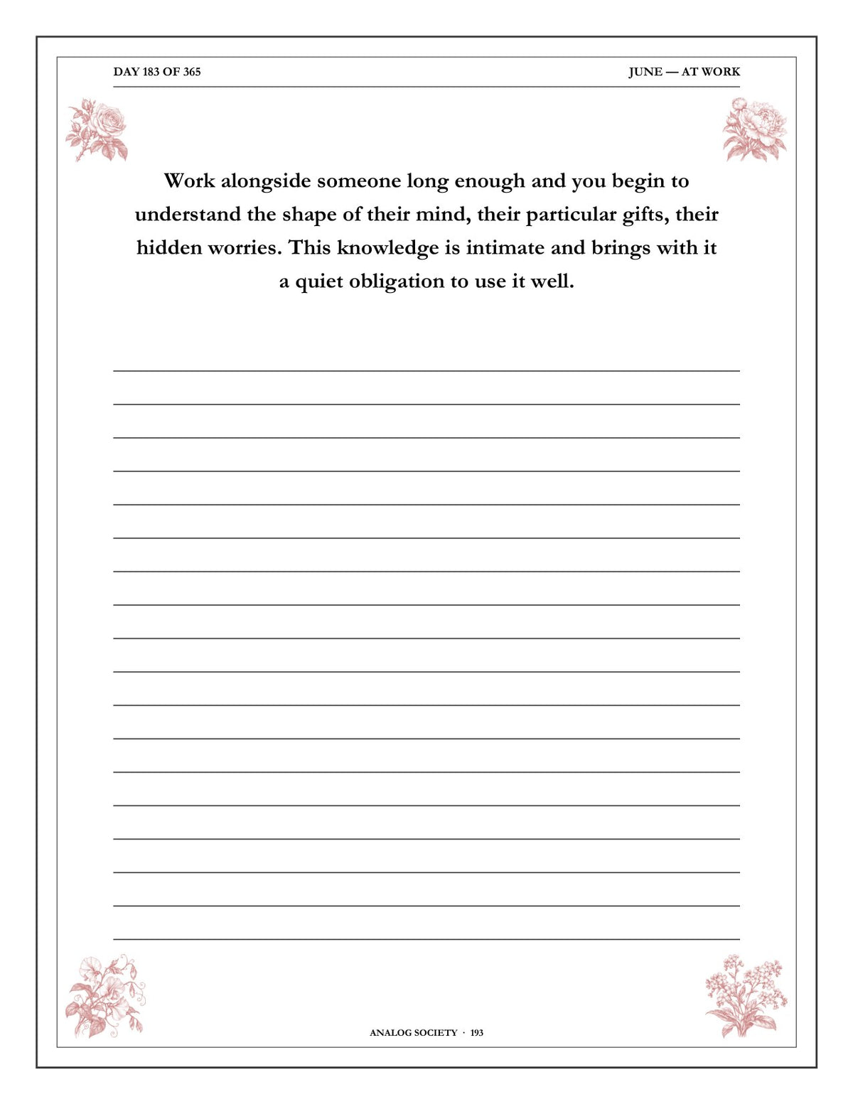 A Year of Being Kind - inside page: Day 183 of 365
