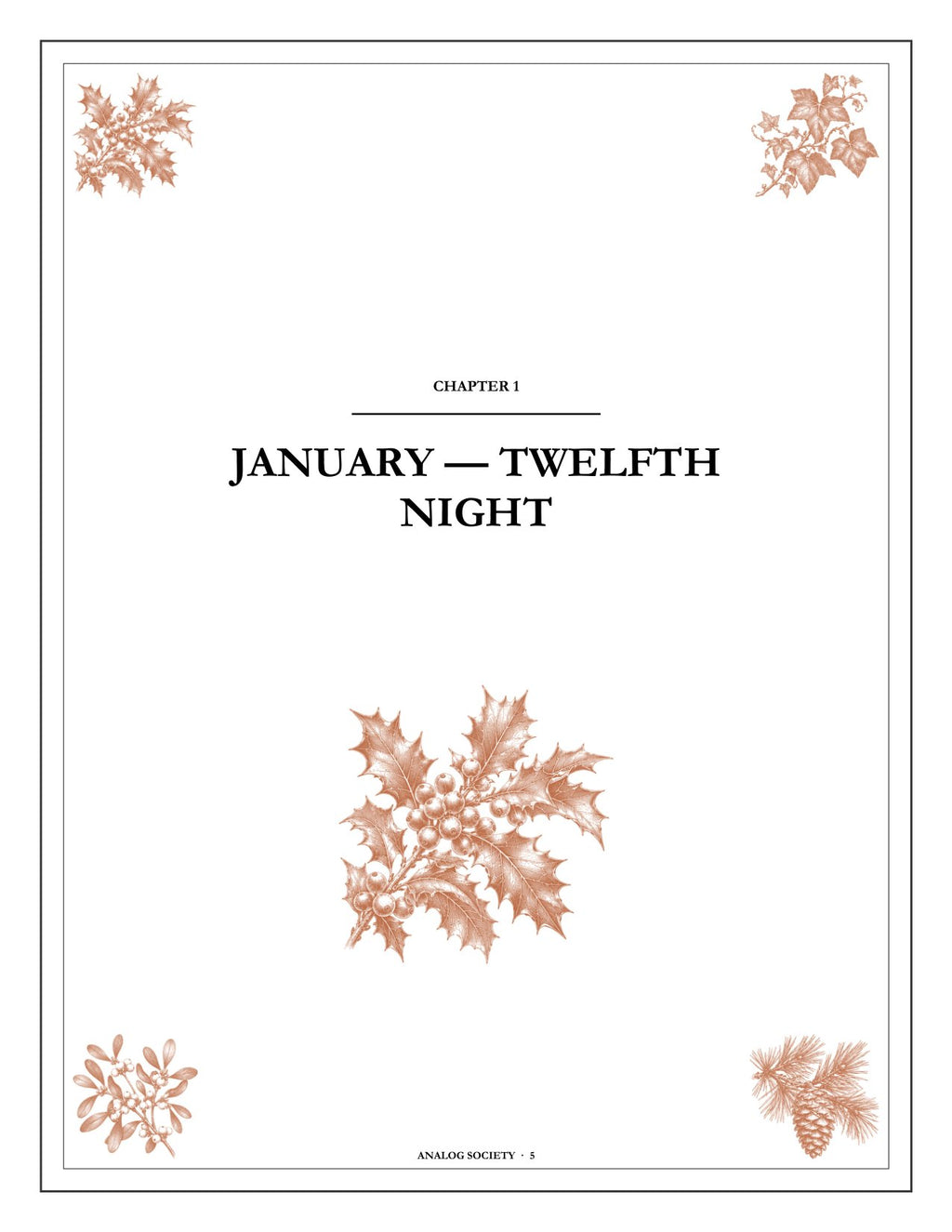 A Year of Christmas Spirit - inside page: the opening of chapter one