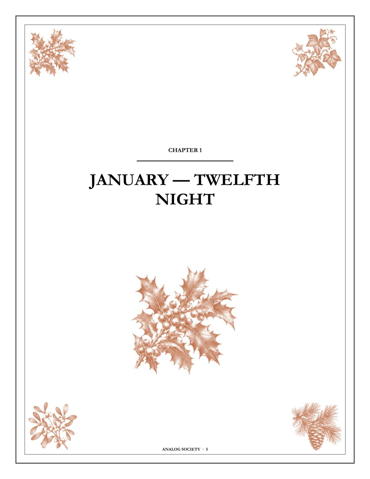 A Year of Christmas Spirit - inside page: the opening of chapter one