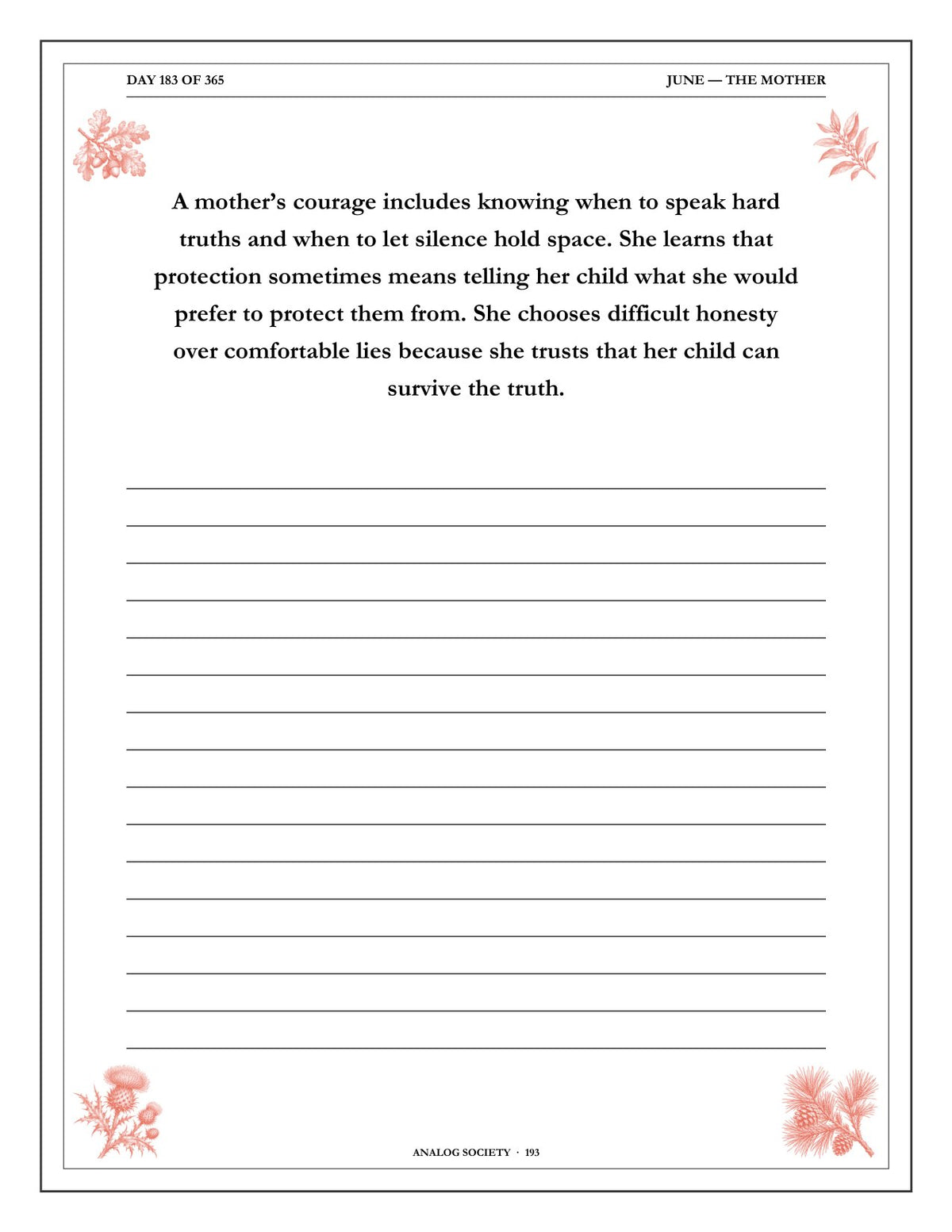 A Year of Courage - inside page: Day 183 of 365