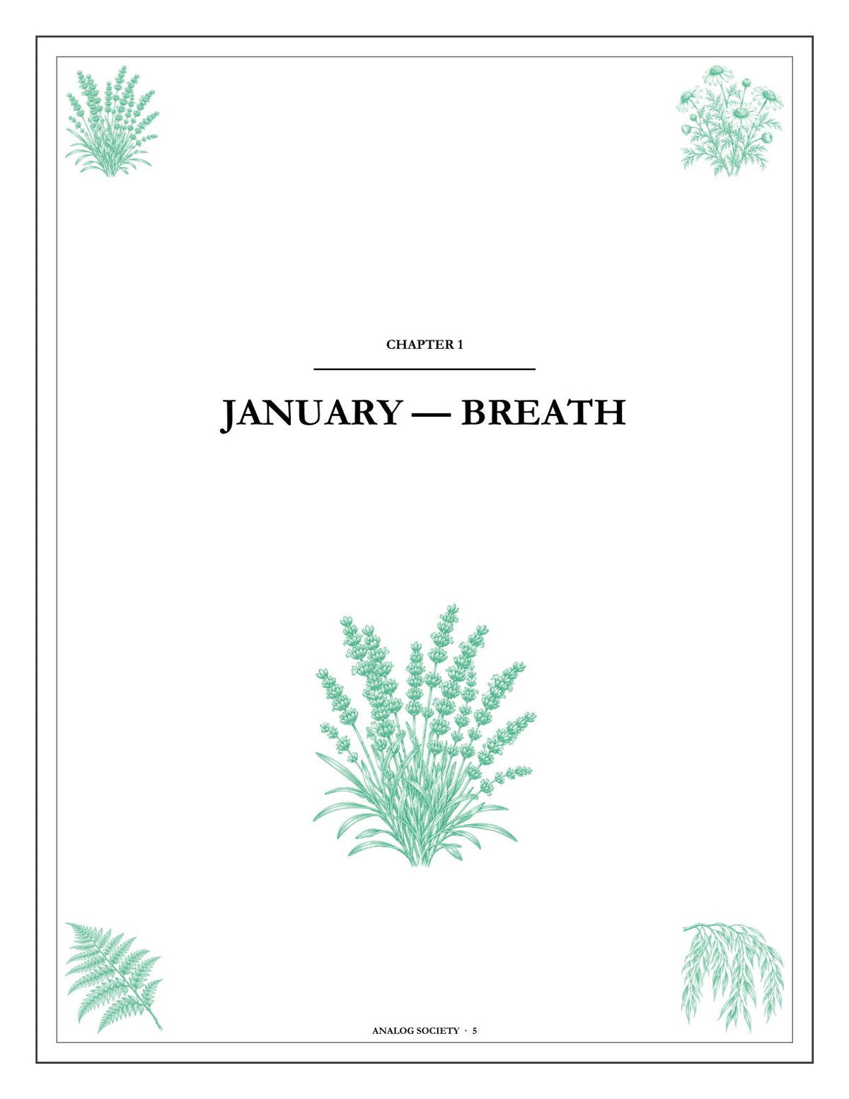 A Year of Ease - inside page: the opening of chapter one