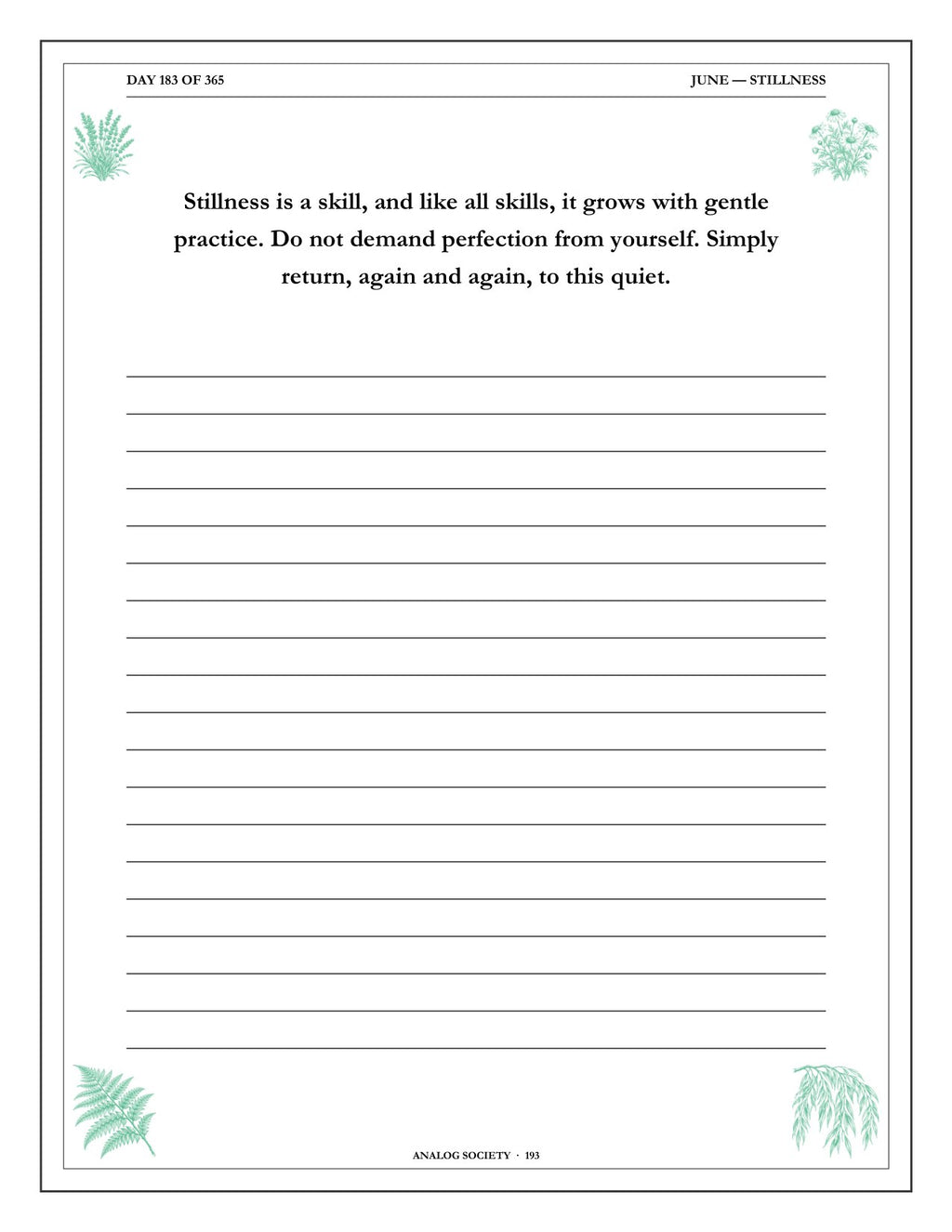 A Year of Ease - inside page: Day 183 of 365