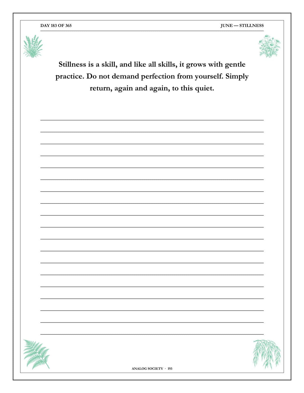 A Year of Ease - inside page: Day 183 of 365