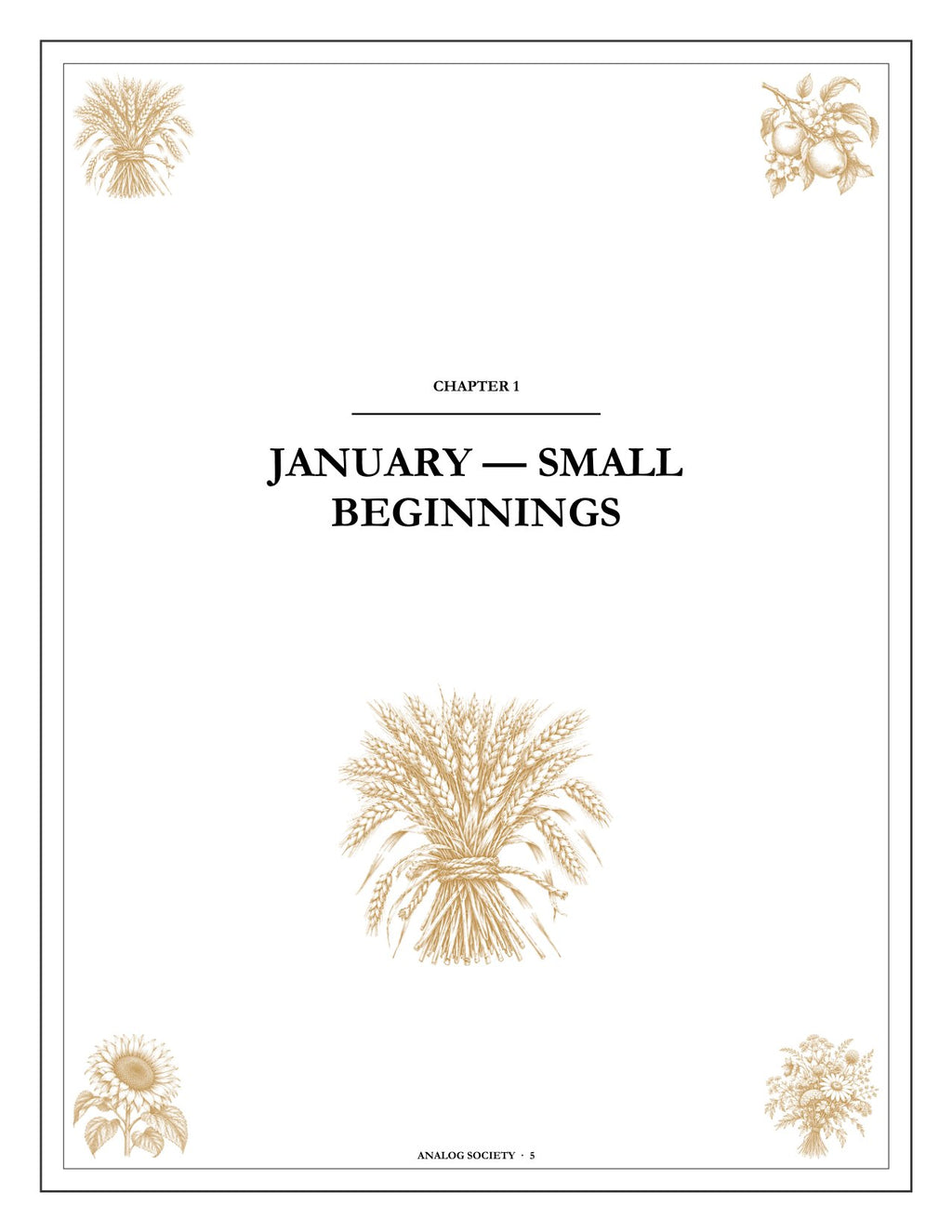 A Year of Gratitude - inside page: the opening of chapter one