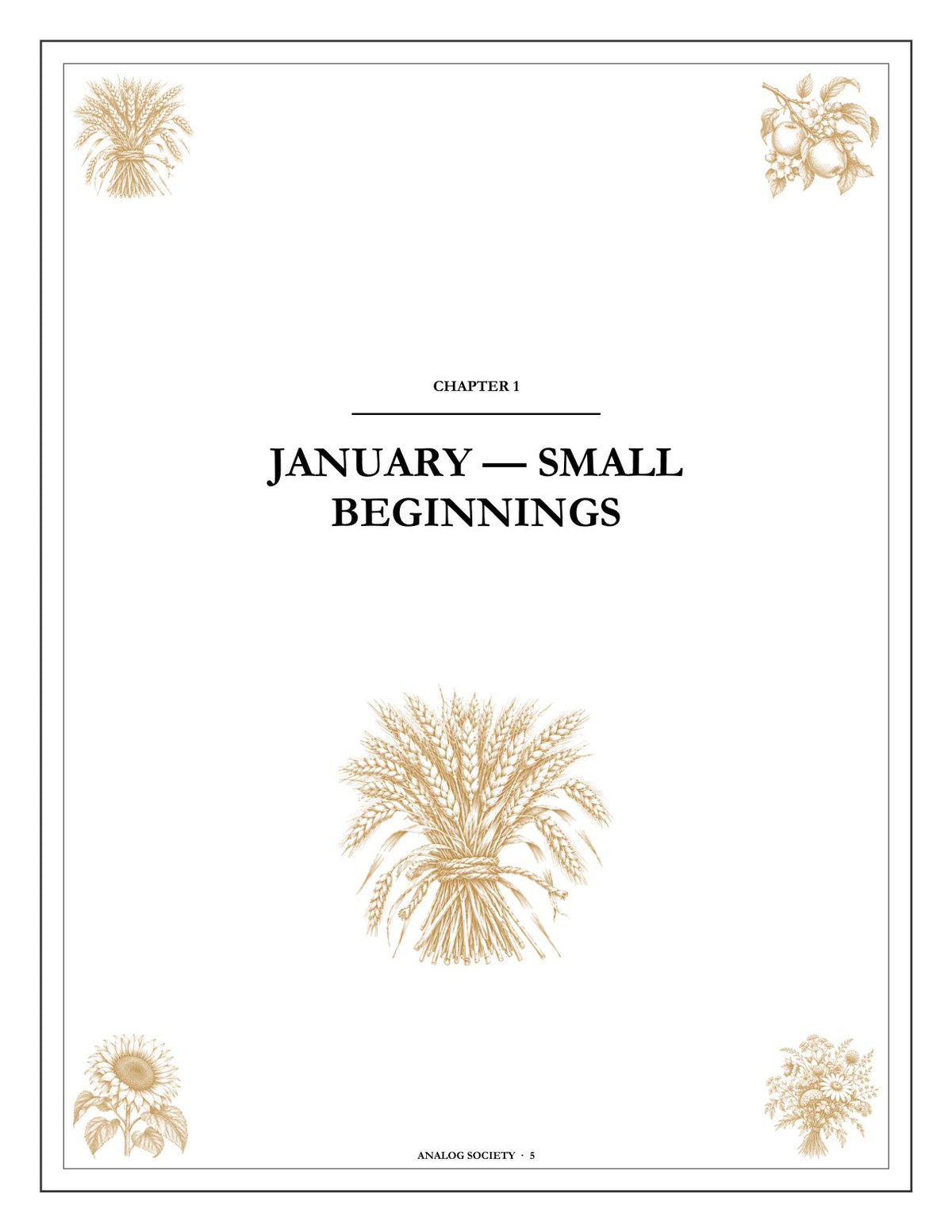 A Year of Gratitude - inside page: the opening of chapter one