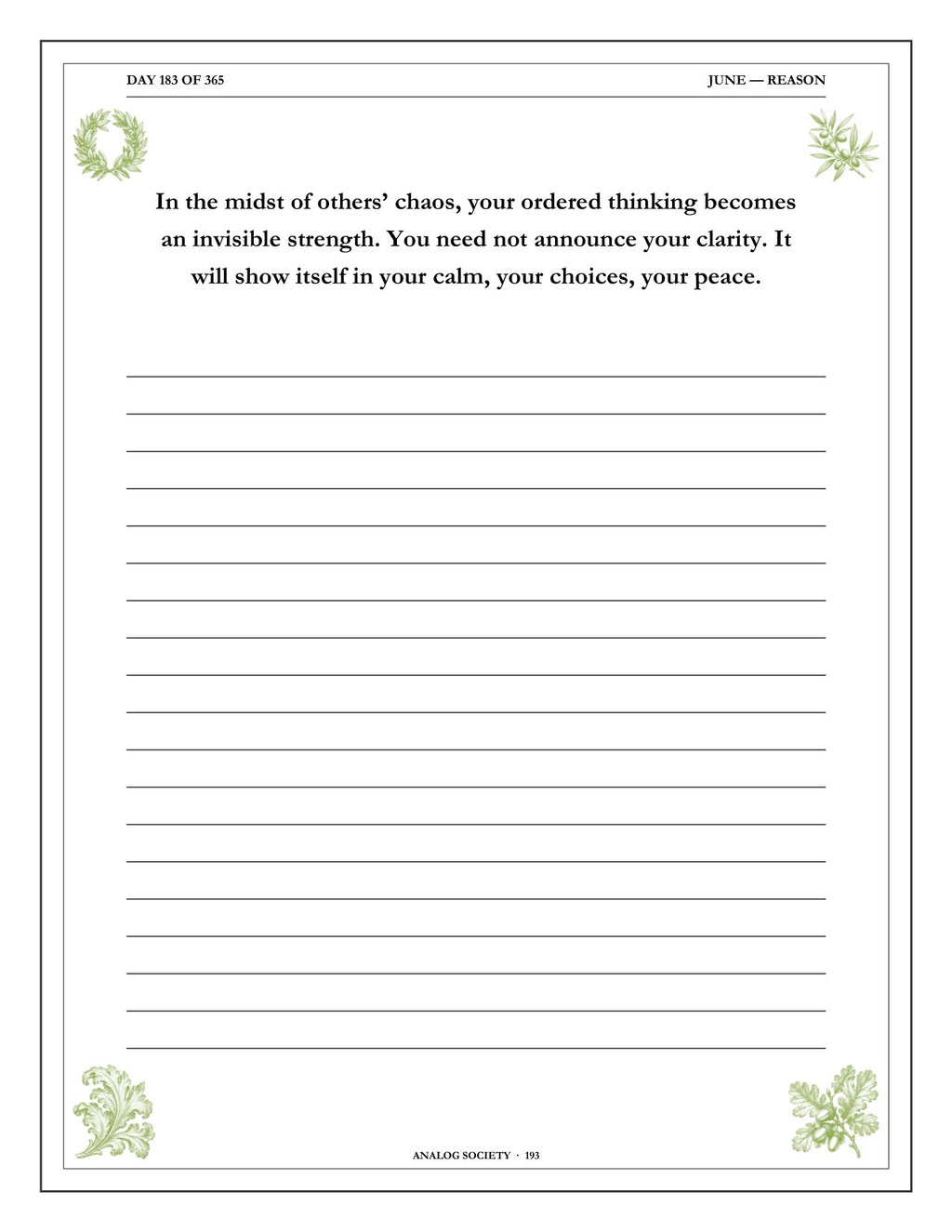 A Year of Marcus Aurelius - inside page: Day 183 of 365