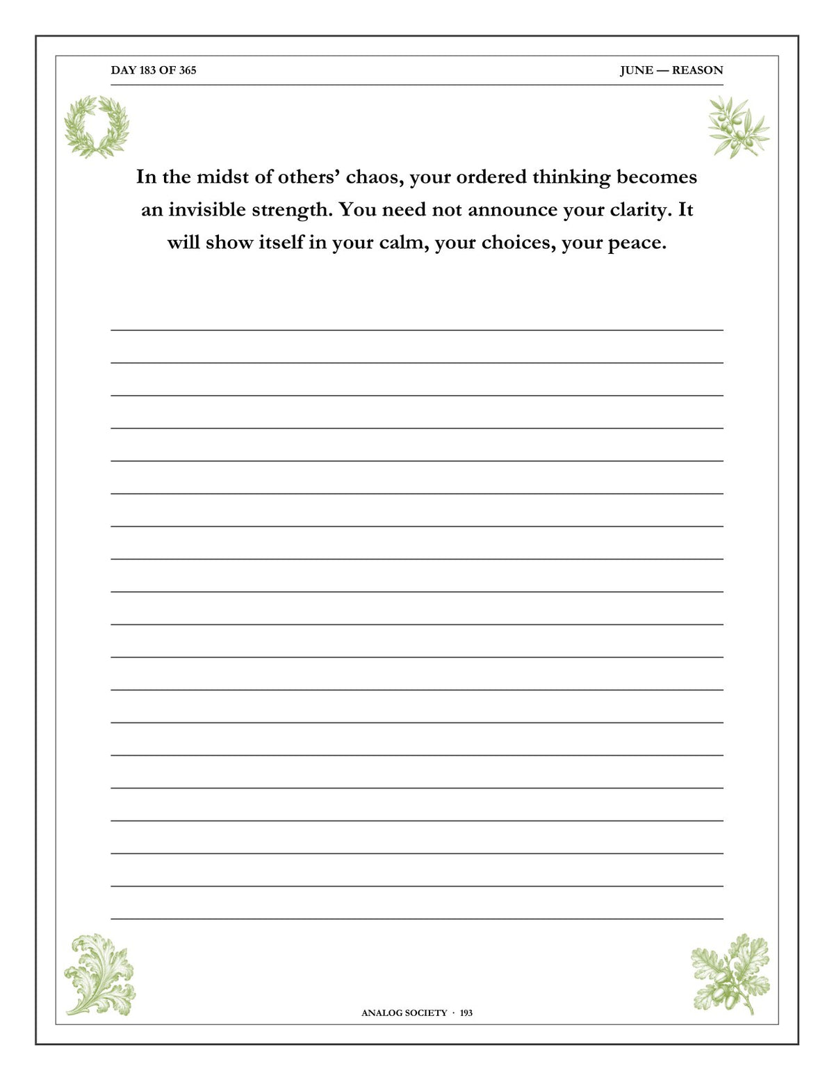 A Year of Marcus Aurelius - inside page: Day 183 of 365
