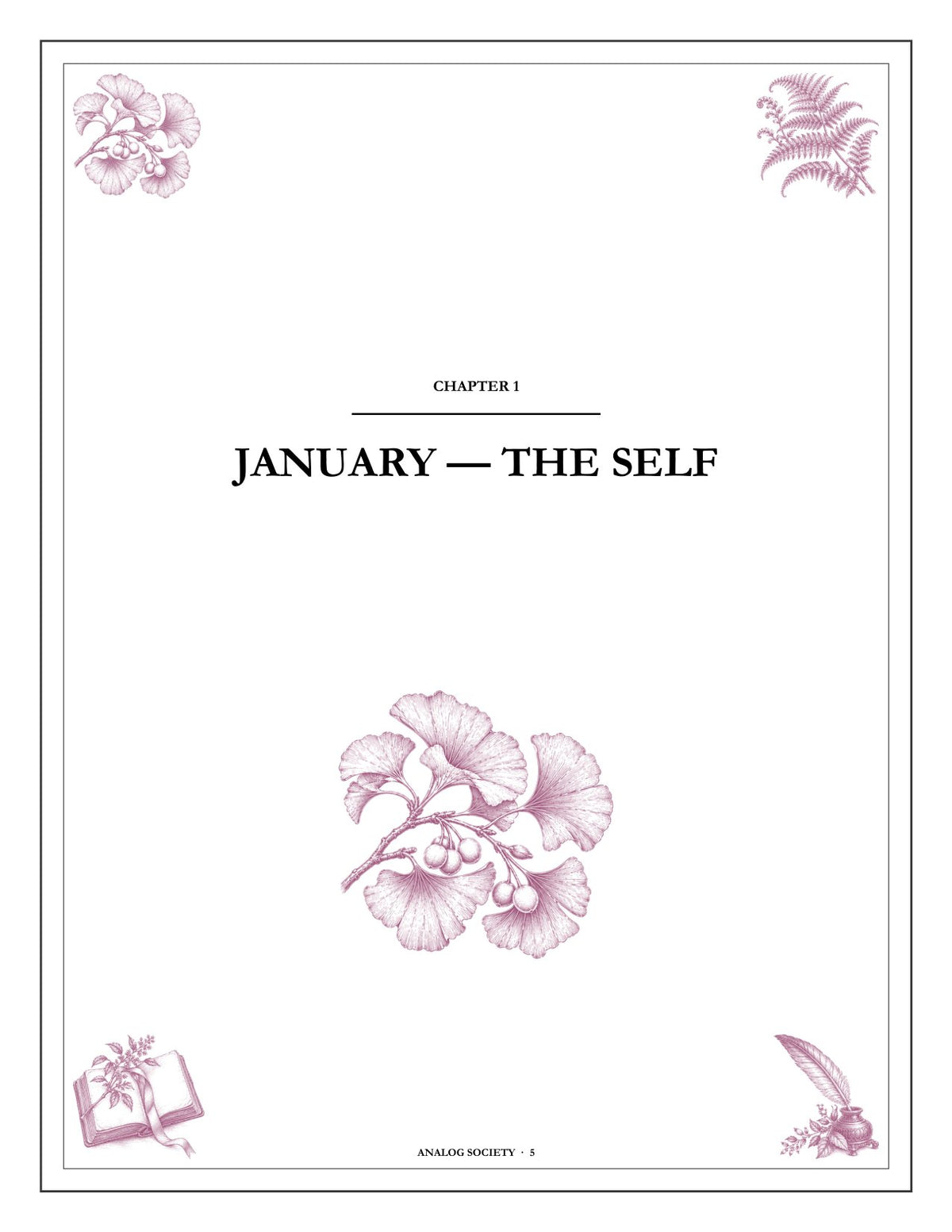 A Year of Quiet Wisdom - inside page: the opening of chapter one