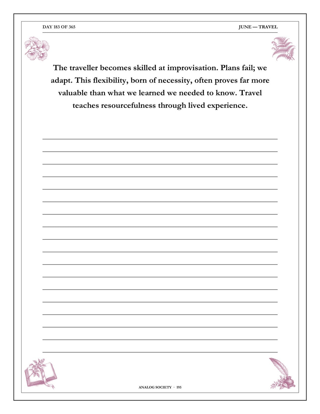 A Year of Quiet Wisdom - inside page: Day 183 of 365