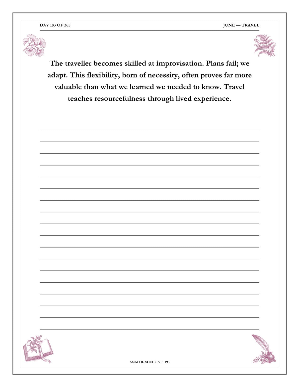 A Year of Quiet Wisdom - inside page: Day 183 of 365