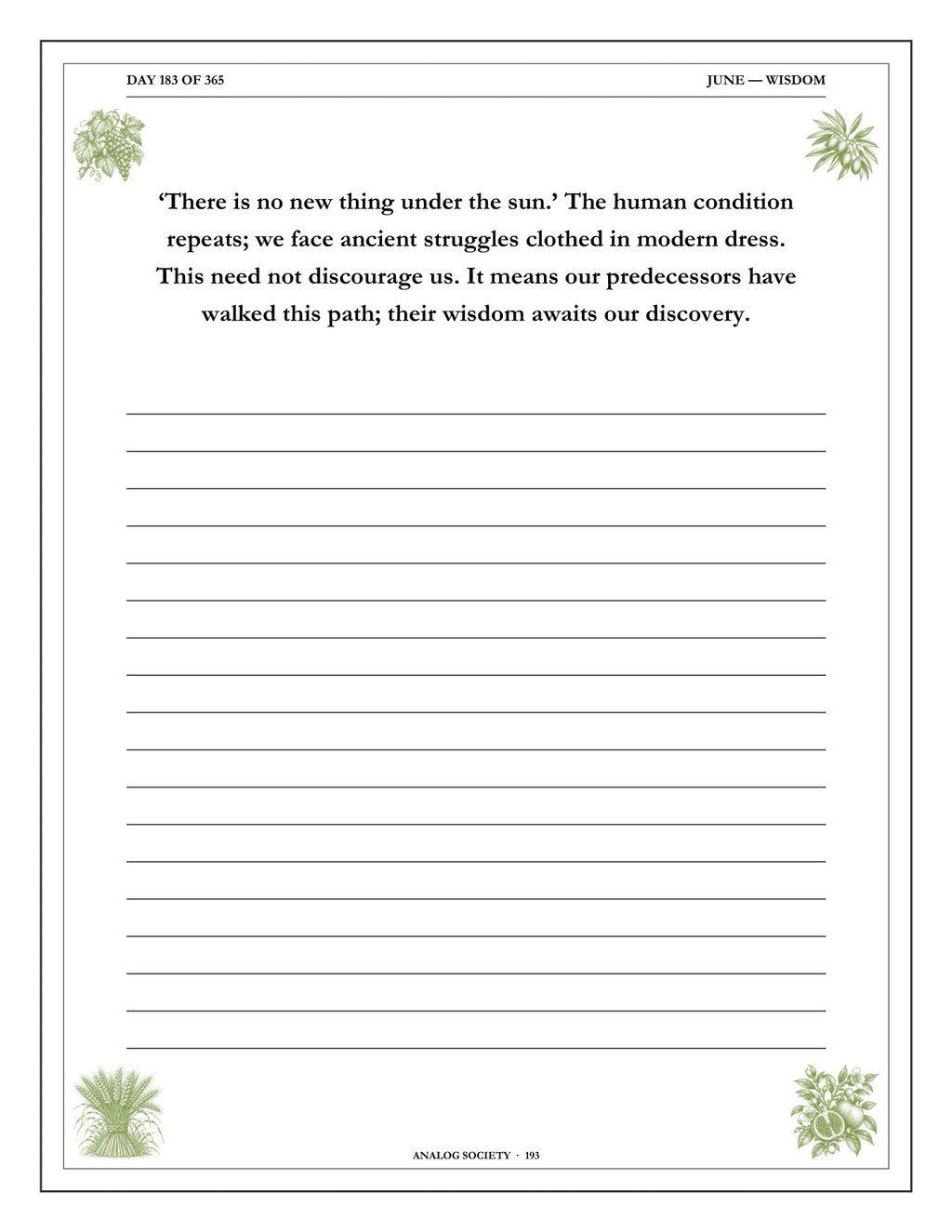 A Year of Scripture - inside page: Day 183 of 365