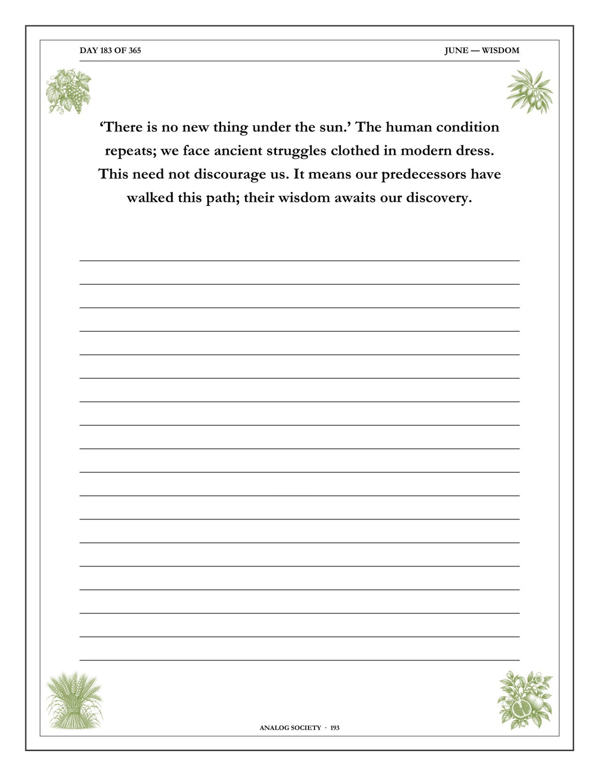 A Year of Scripture - inside page: Day 183 of 365