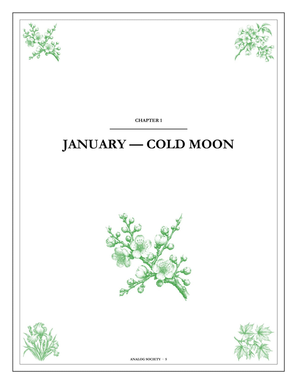 A Year of Small Seasons - inside page: the opening of chapter one