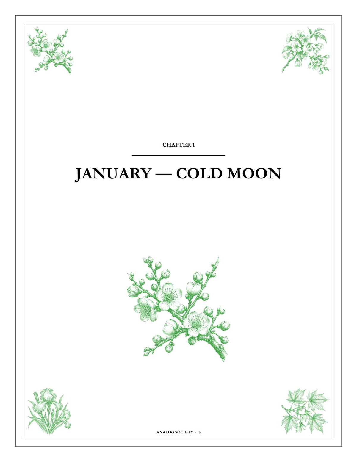 A Year of Small Seasons - inside page: the opening of chapter one