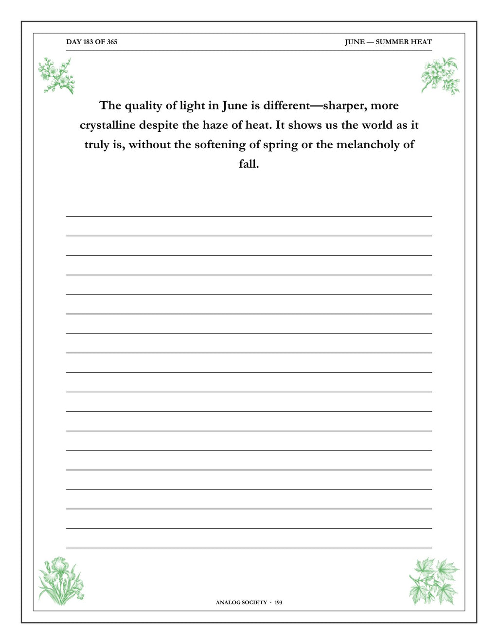 A Year of Small Seasons - inside page: Day 183 of 365