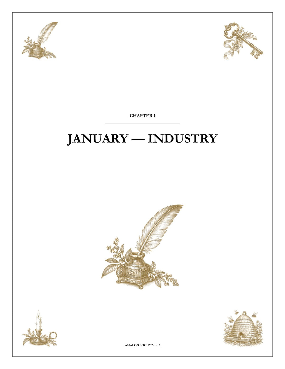 A Year of Useful Days - inside page: the opening of chapter one
