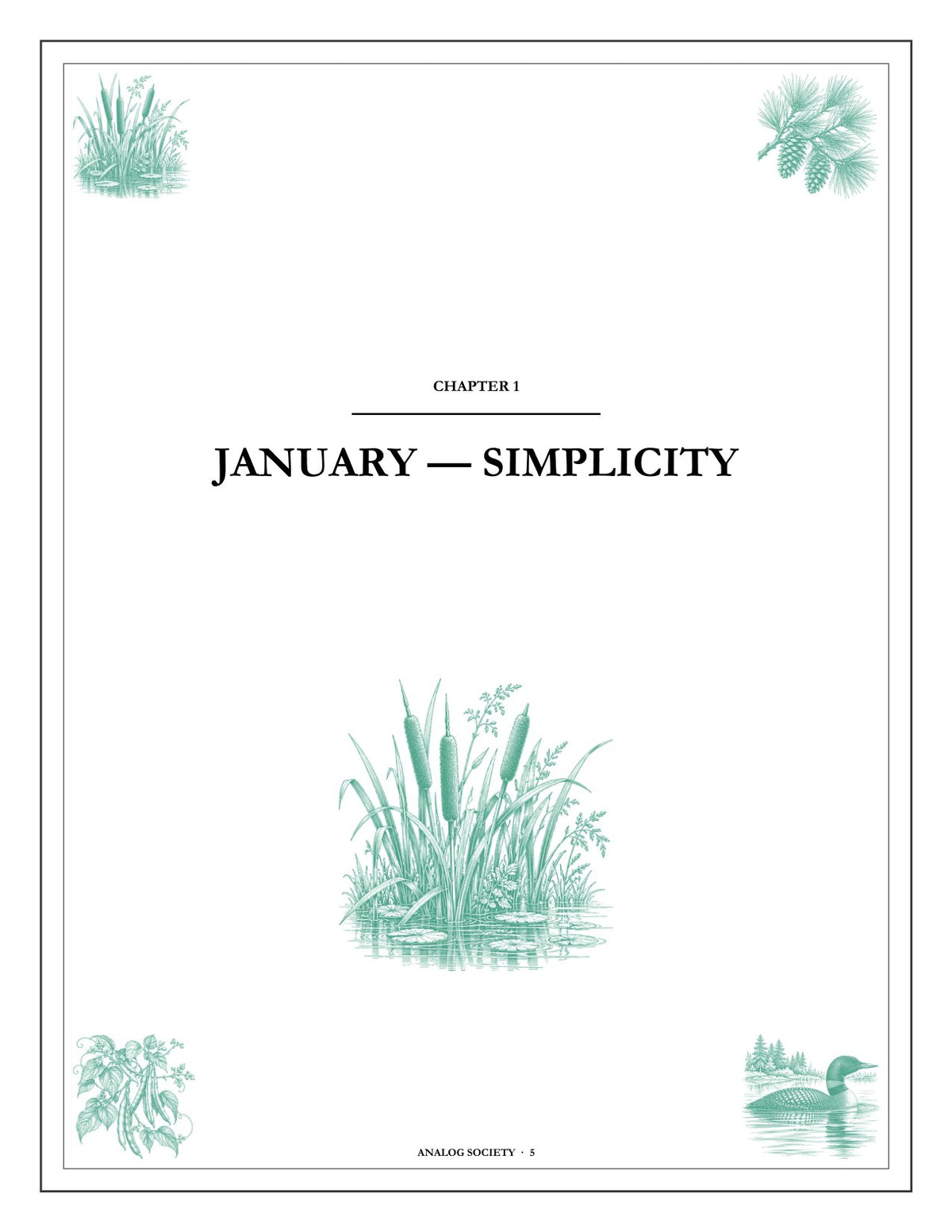 A Year of Walden - inside page: the opening of chapter one