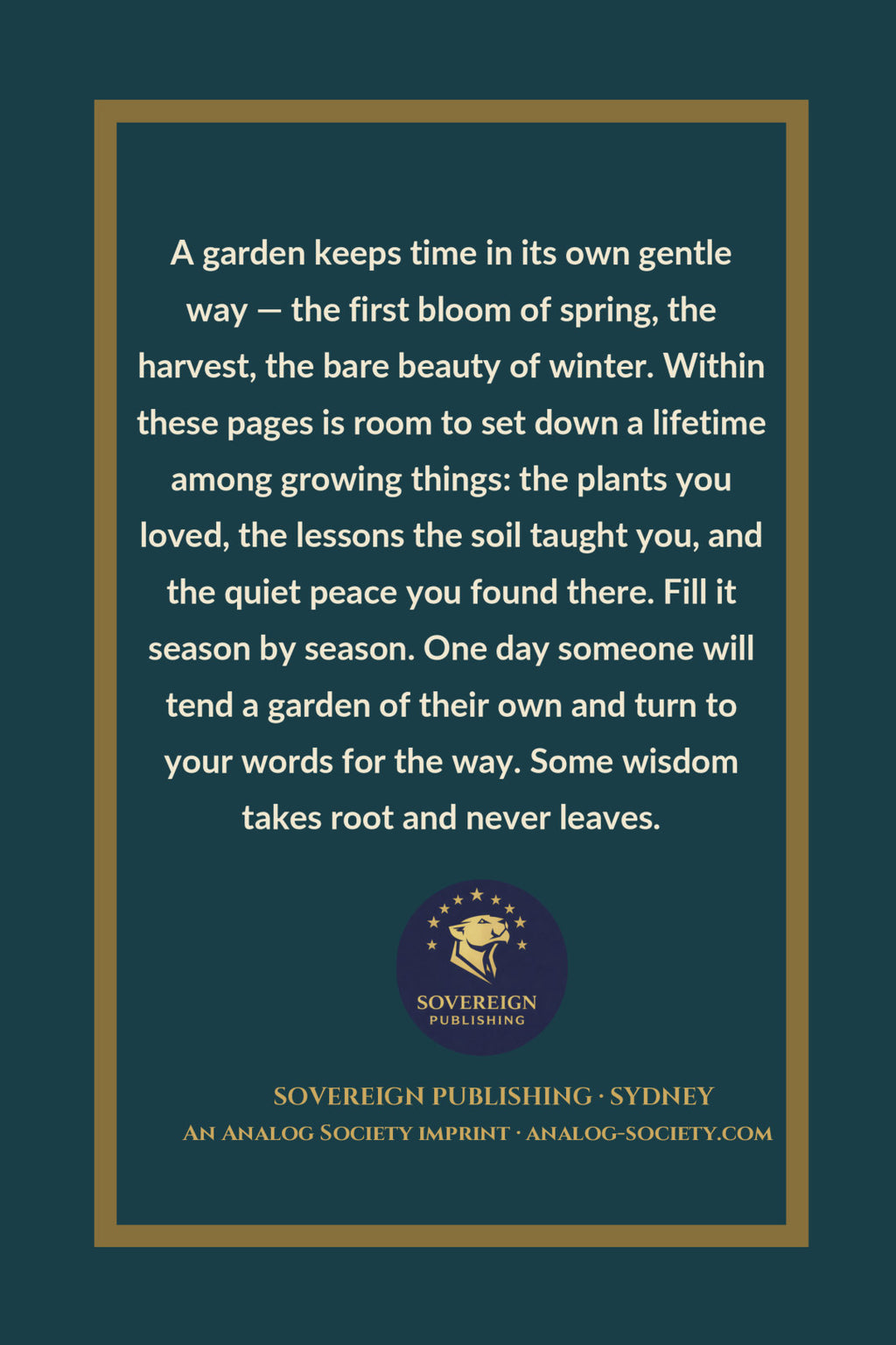 A Lifetime of Growing Things - back cover