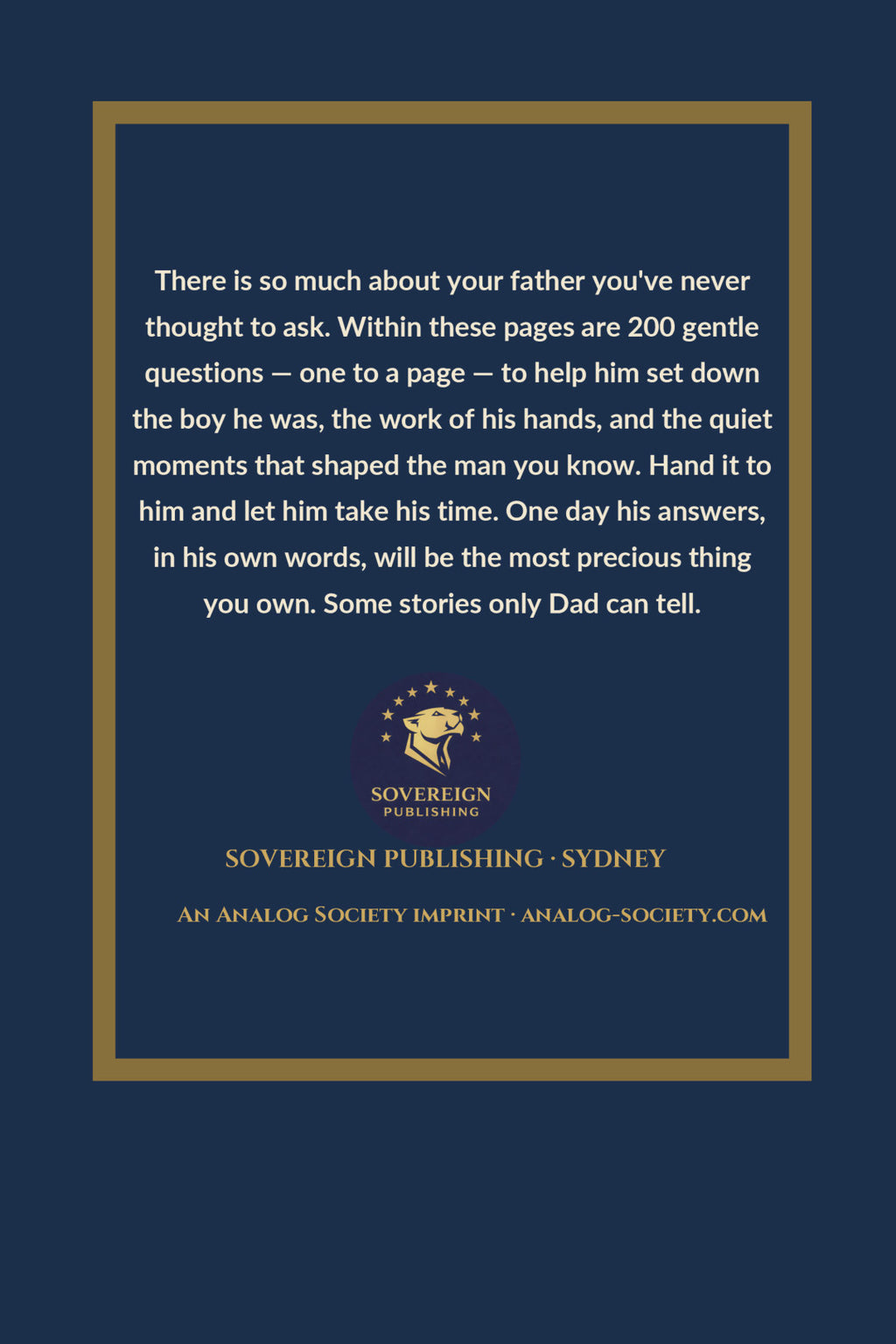 Dad, Start at the Beginning - back cover