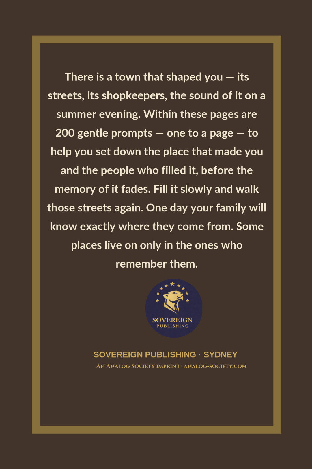 The Town I Knew By Heart - back cover