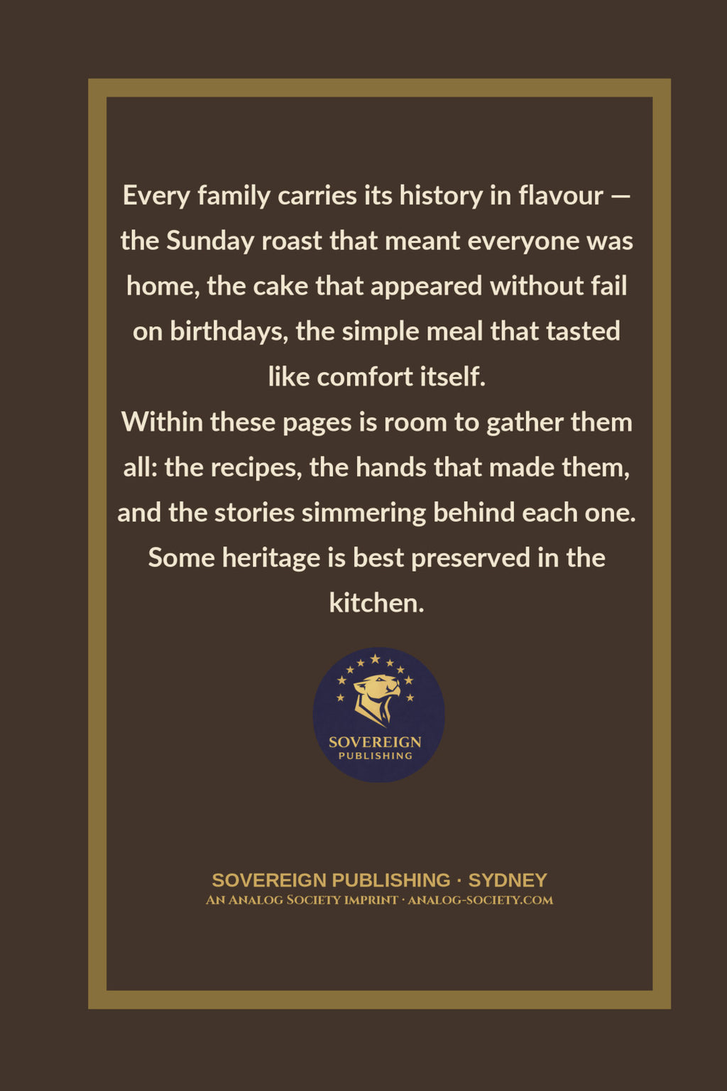 The Recipes Nobody Wrote Down - back cover