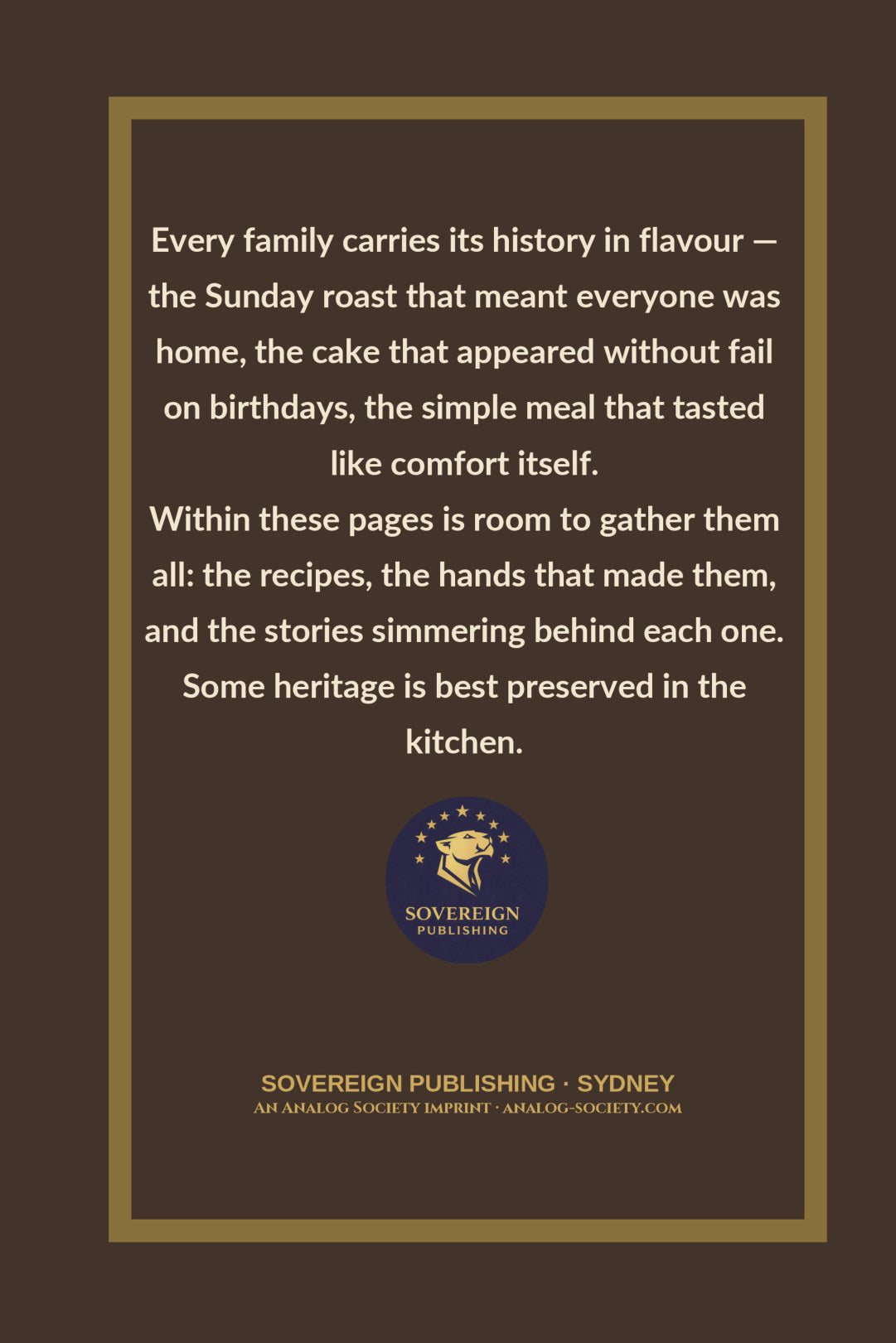 The Recipes Nobody Wrote Down - back cover