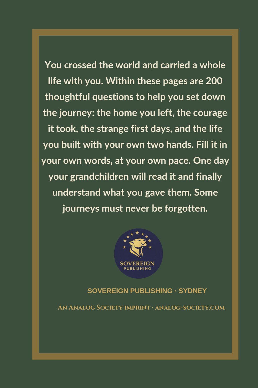 Leaving, Arriving, Belonging - back cover