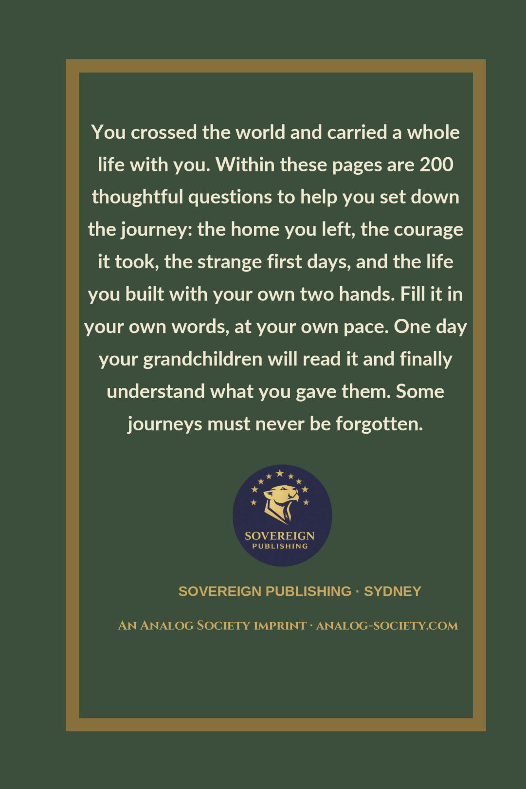Leaving, Arriving, Belonging - back cover