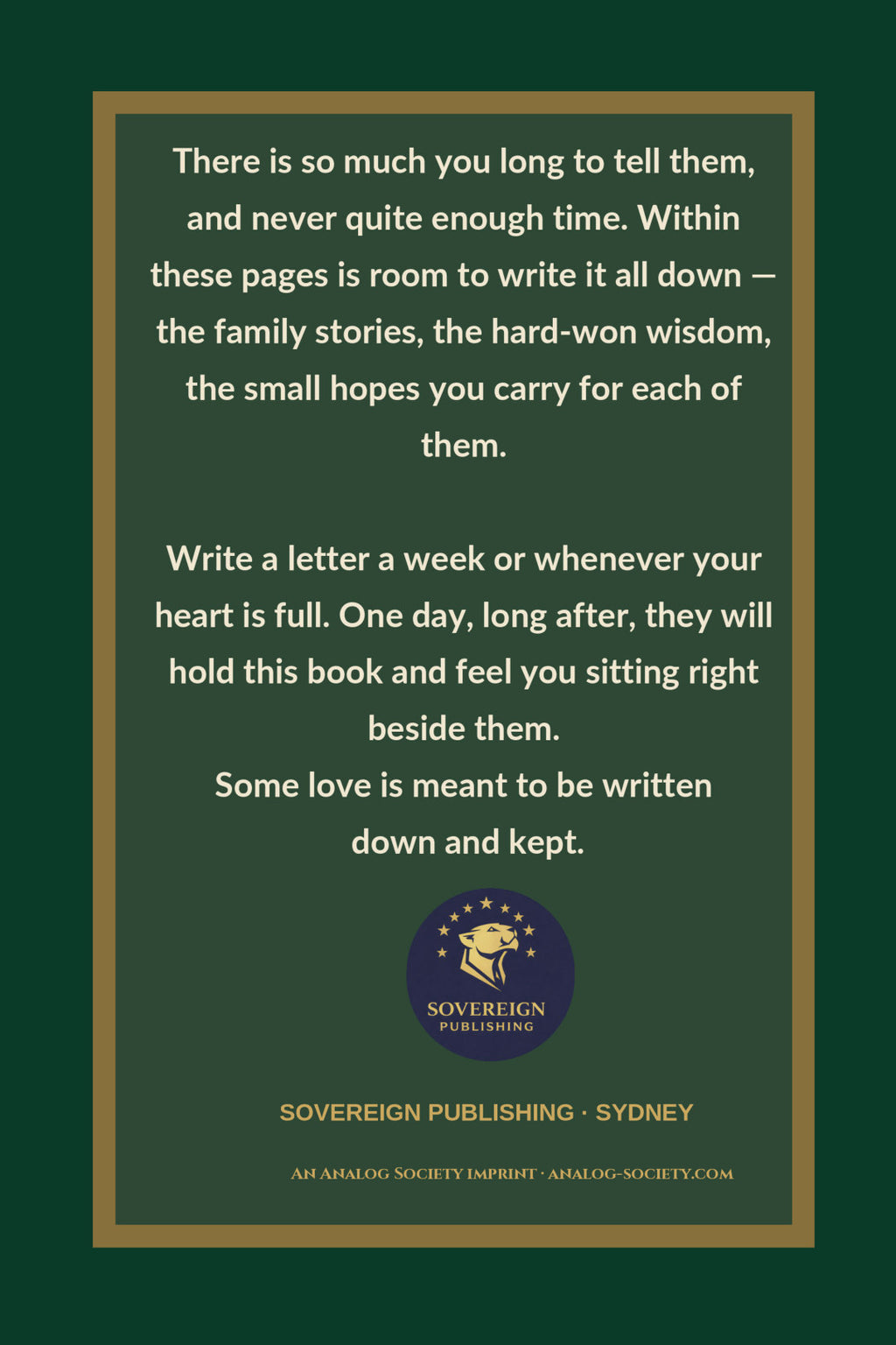 What I Want My Grandchildren to Know - back cover