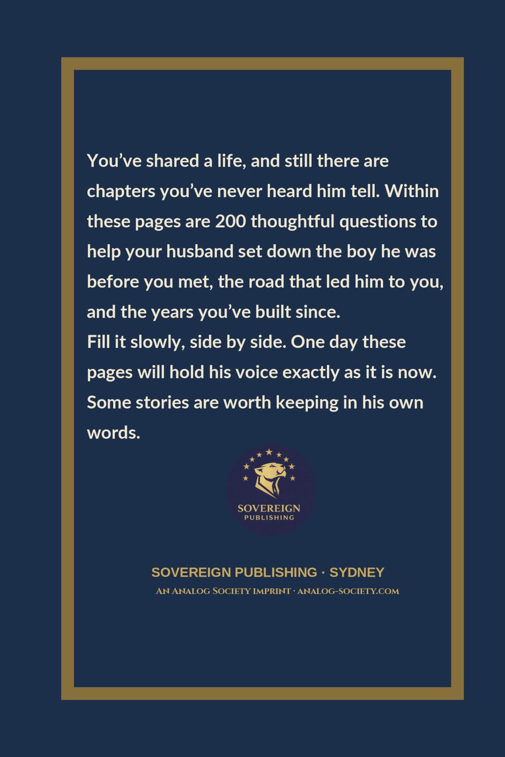 The Man I Married, In 200 Questions - back cover