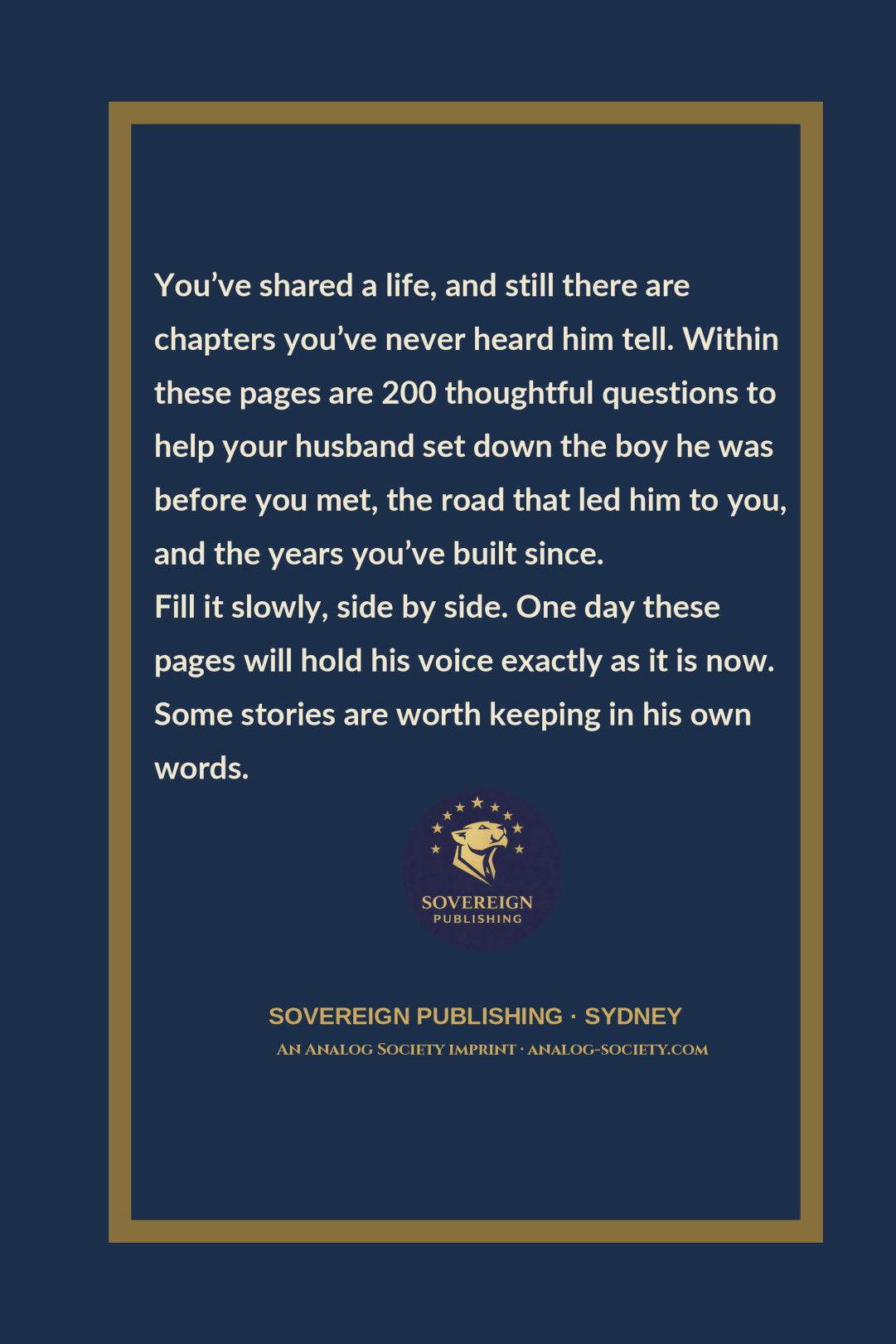 The Man I Married, In 200 Questions - back cover