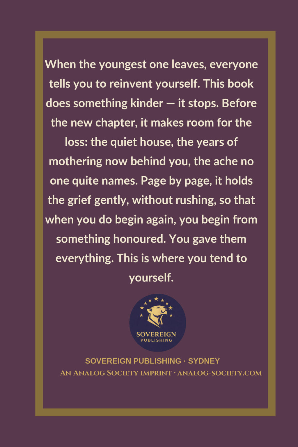 The Years You Were Home - back cover
