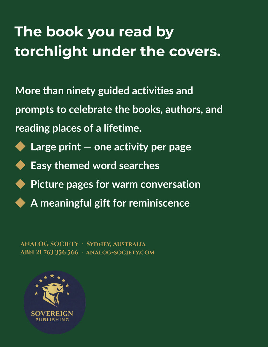 A Memory Book — Books and Reading - back cover